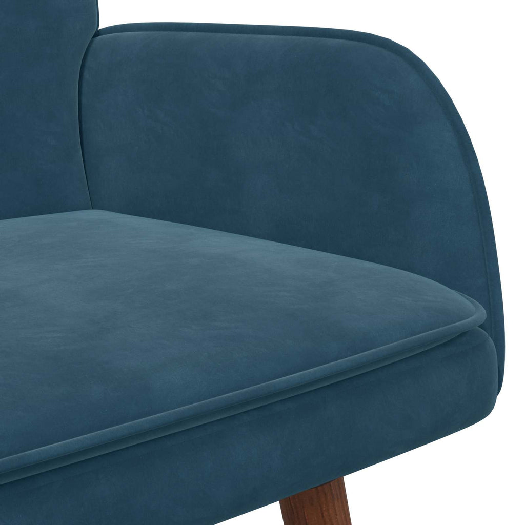 2-Sitzer Sofa Blau 115 x 61 x 87 cm Samt (V)