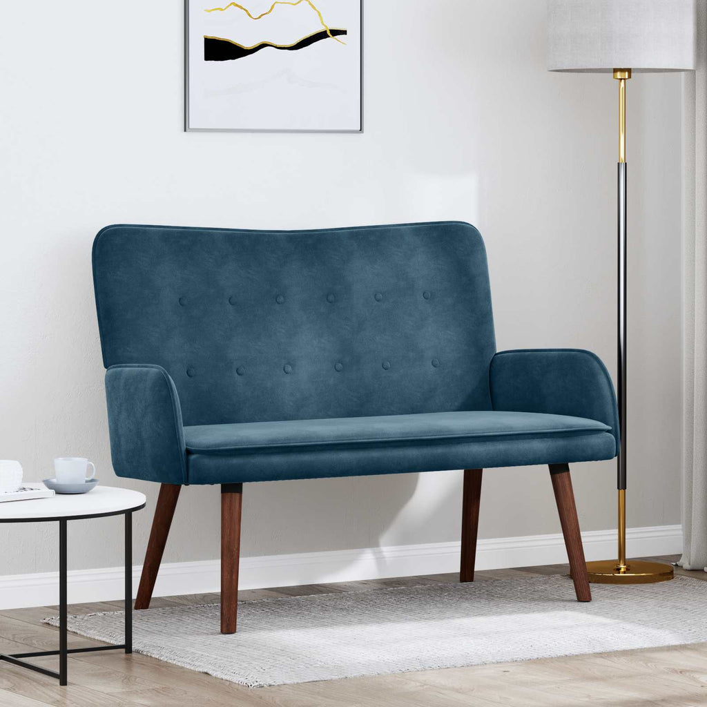 2-Sitzer Sofa Blau 115 x 61 x 87 cm Samt (V)