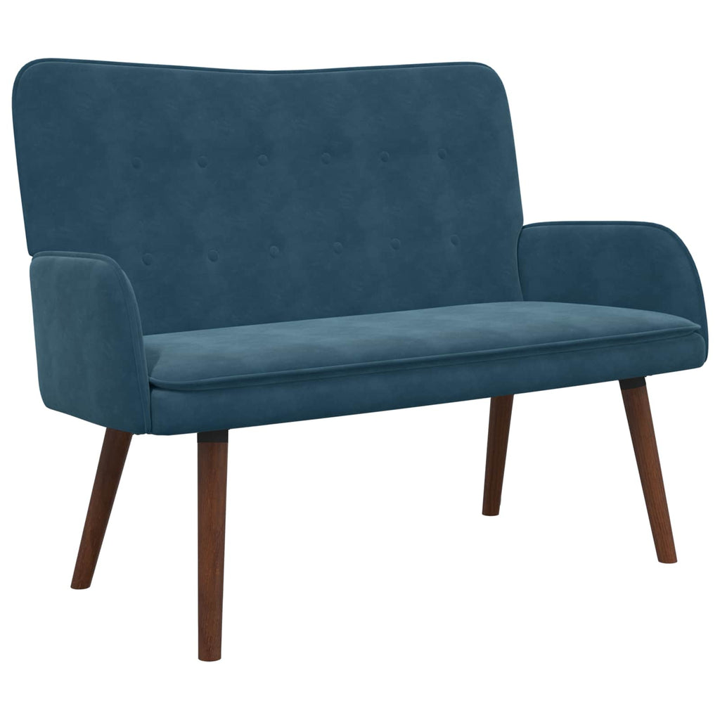 2-Sitzer Sofa Blau 115 x 61 x 87 cm Samt (V)