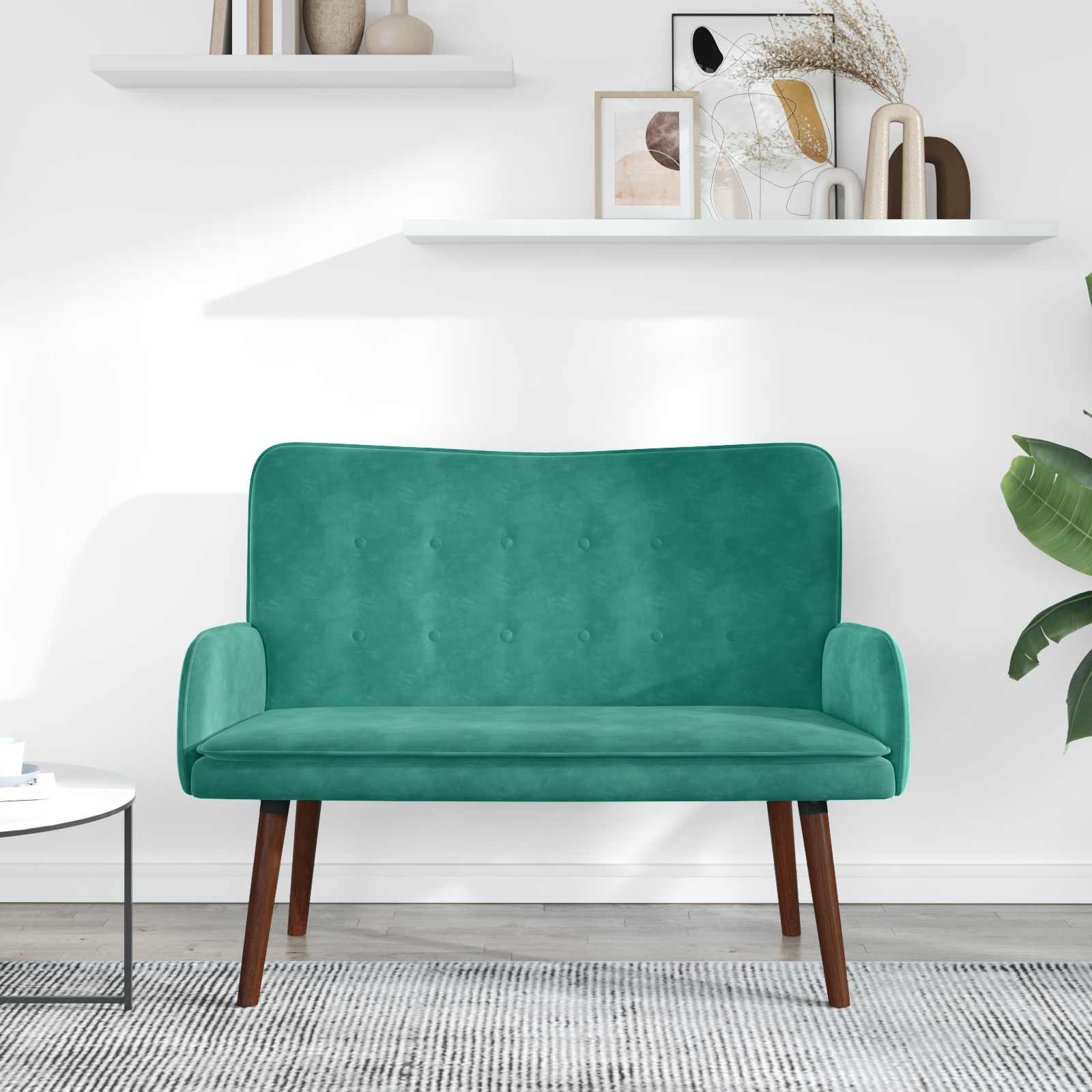 2-Sitzer Sofa Türkis 115 x 61 x 87 cm Samt (V)