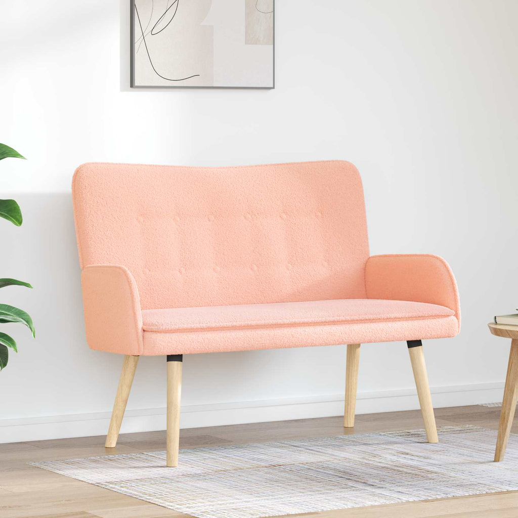 2-Sitzer Sofa Rosa 115 x 61 x 87 cm Bouclé