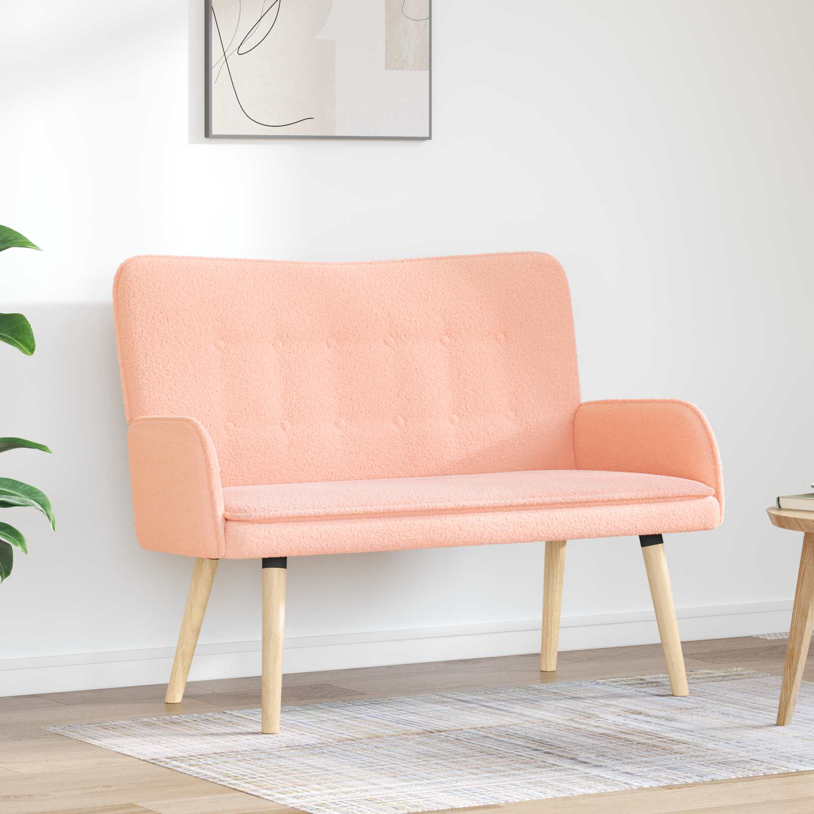 2-Sitzer Sofa Rosa 115 x 61 x 87 cm Bouclé