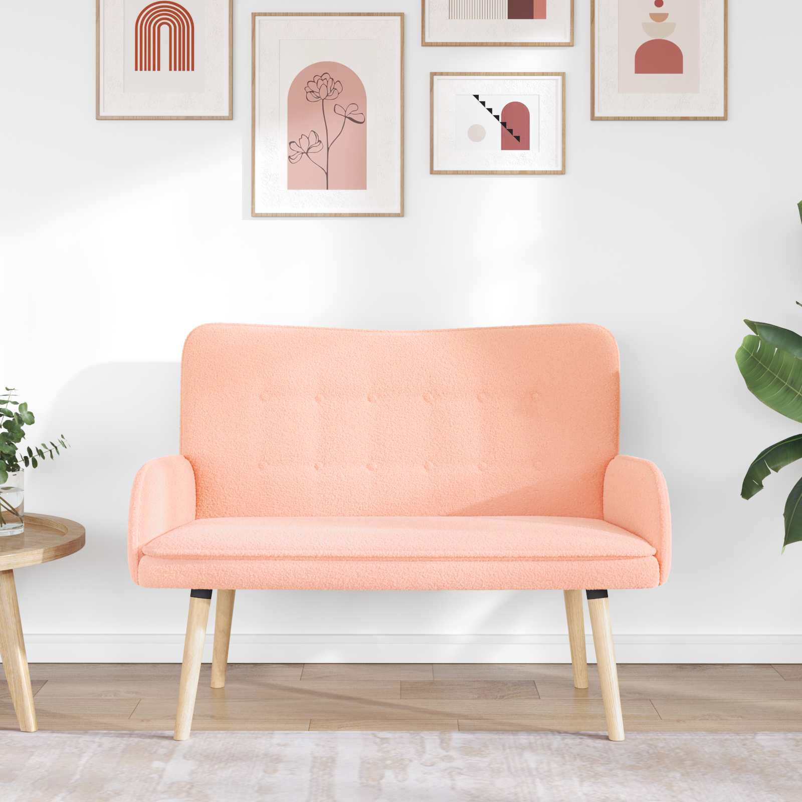 2-Sitzer Sofa Rosa 115 x 61 x 87 cm Bouclé