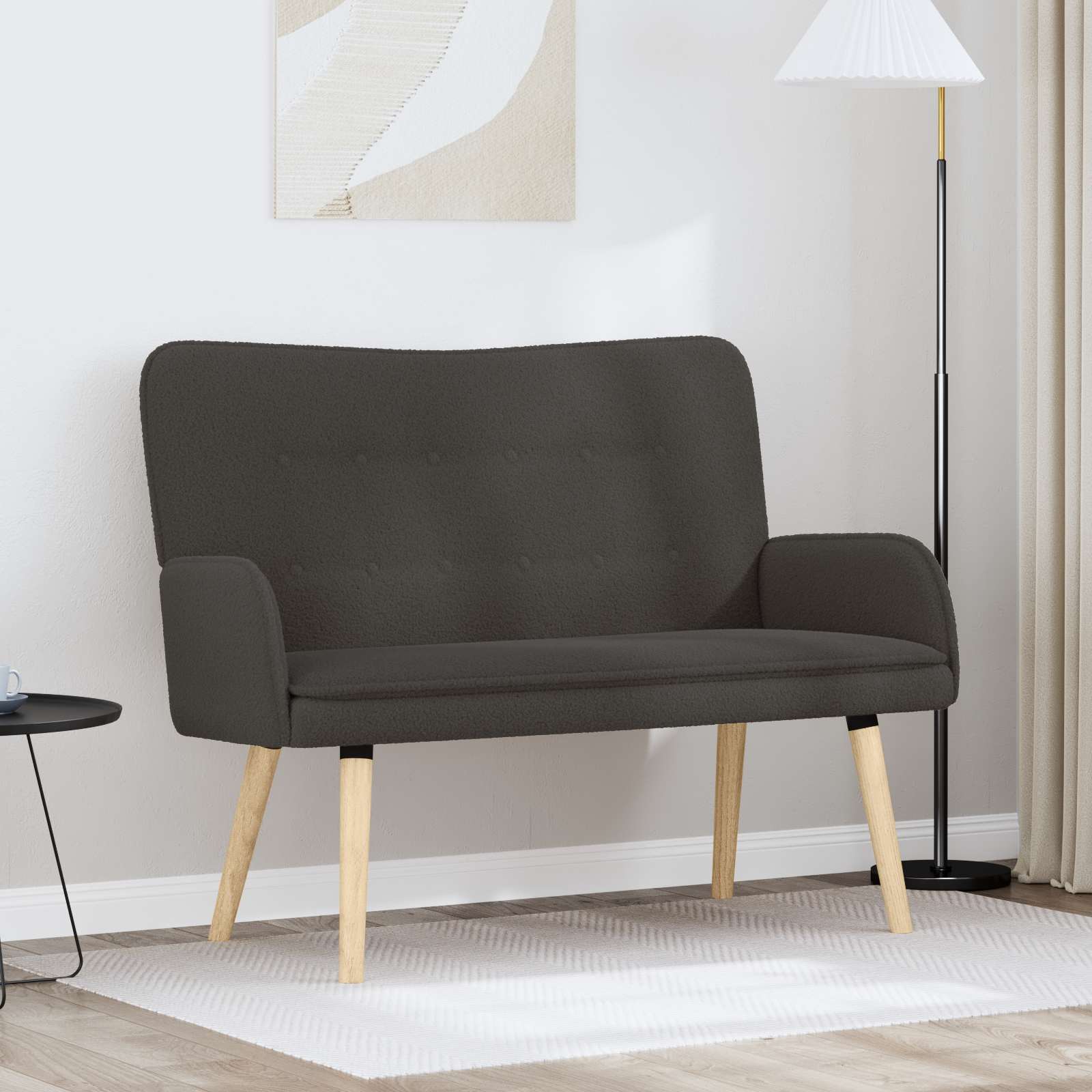 2-Sitzer Sofa Dunkelgrau 115 x 61 x 87 cm Bouclé
