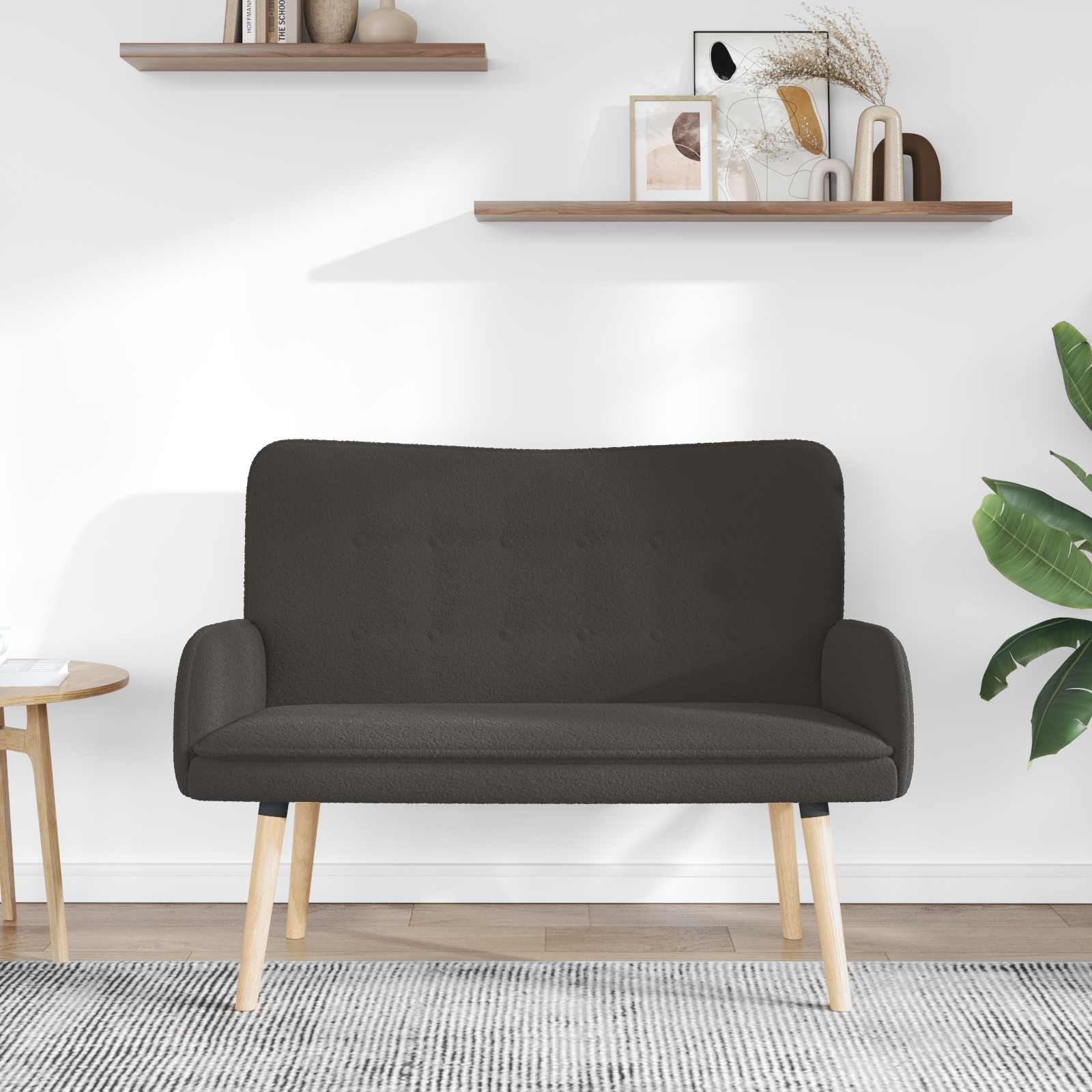 2-Sitzer Sofa Dunkelgrau 115 x 61 x 87 cm Bouclé