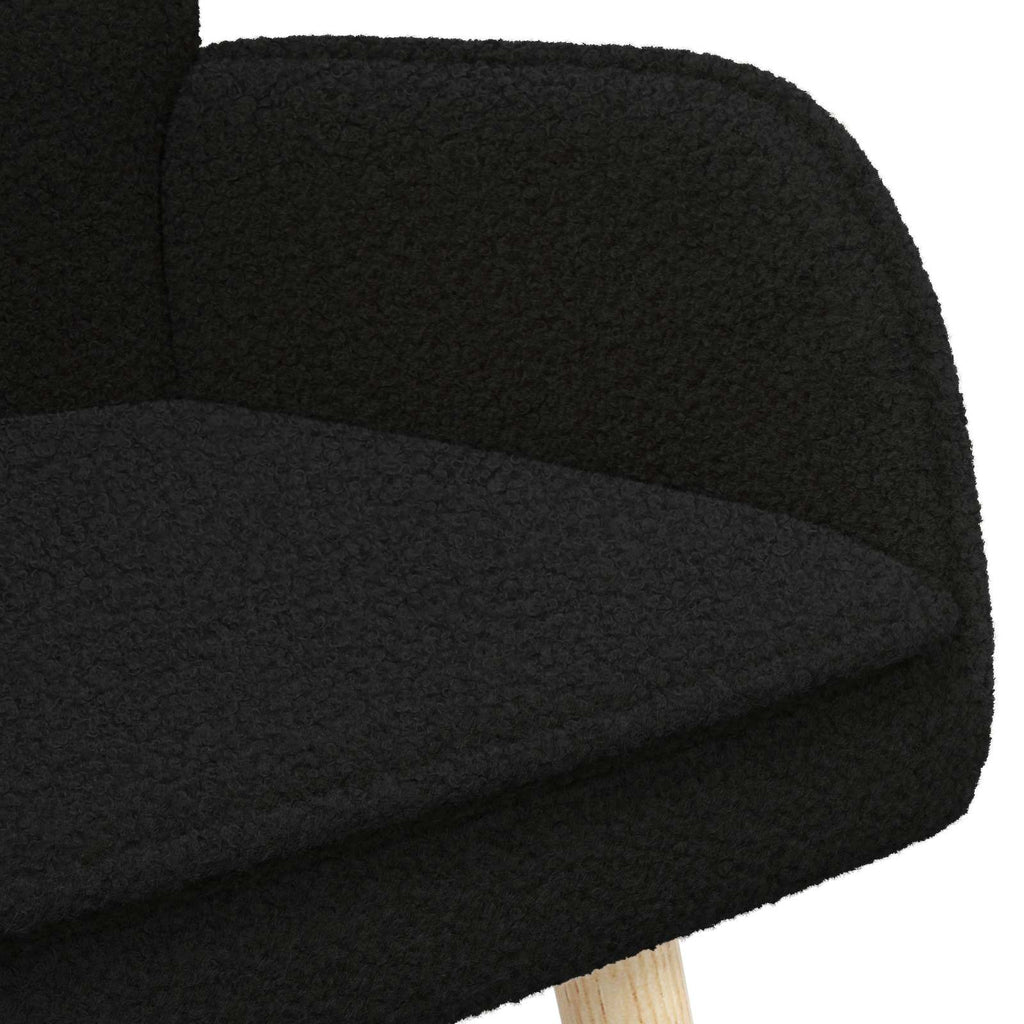 2-Sitzer Sofa Schwarz 115 x 61 x 87 cm Bouclé