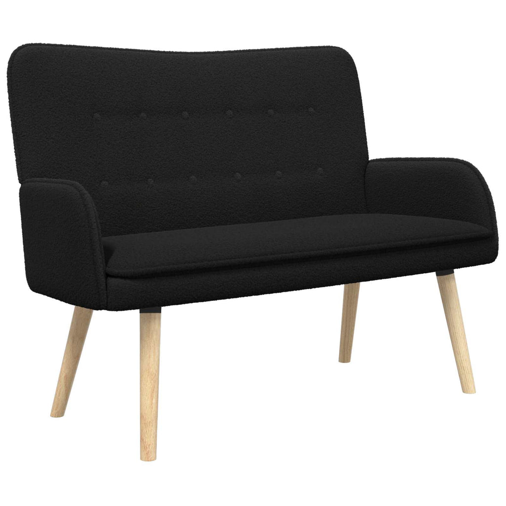 2-Sitzer Sofa Schwarz 115 x 61 x 87 cm Bouclé