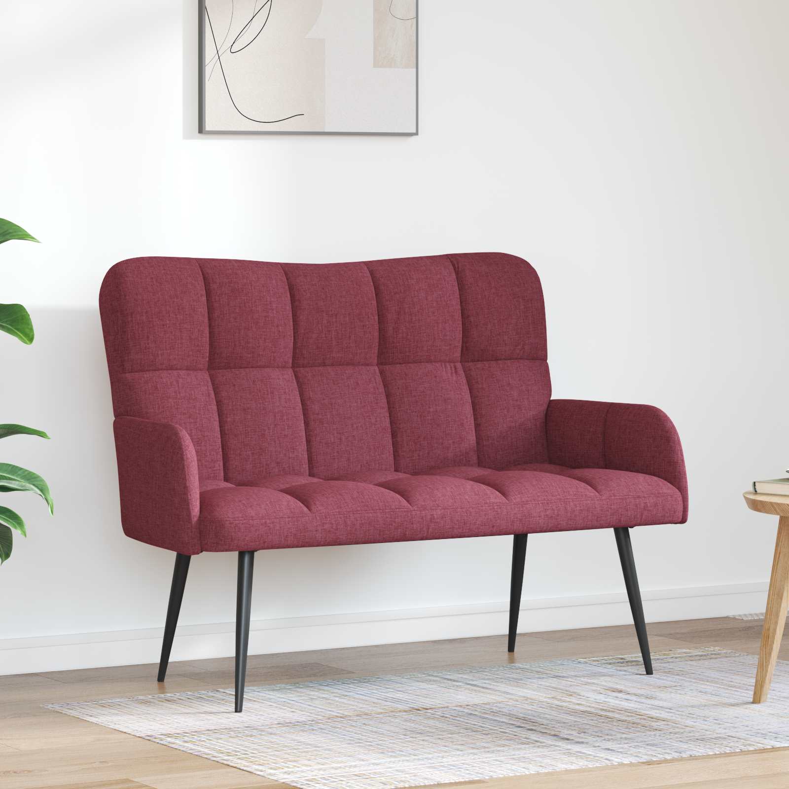 2-Sitzer Sofa Weinrot 115 x 61 x 87 cm Stoff