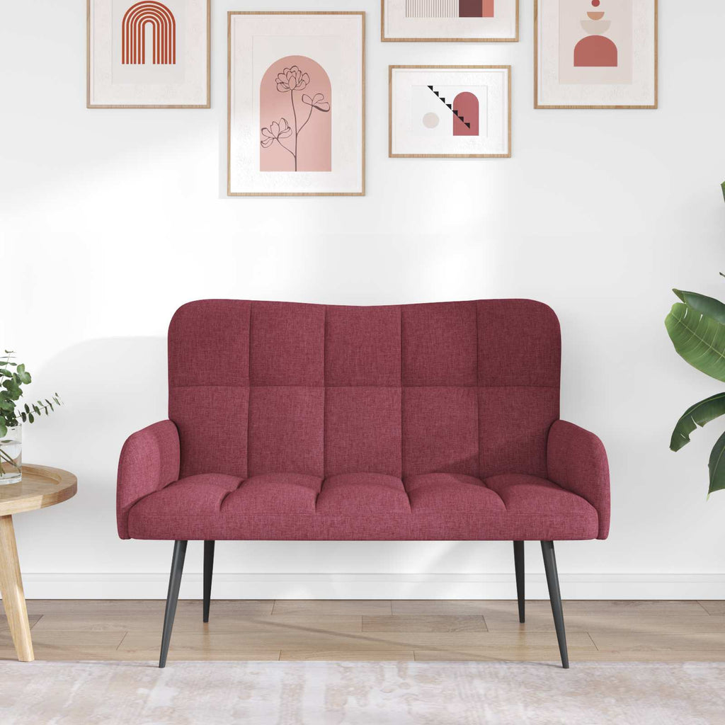 2-Sitzer Sofa Weinrot 115 x 61 x 87 cm Stoff
