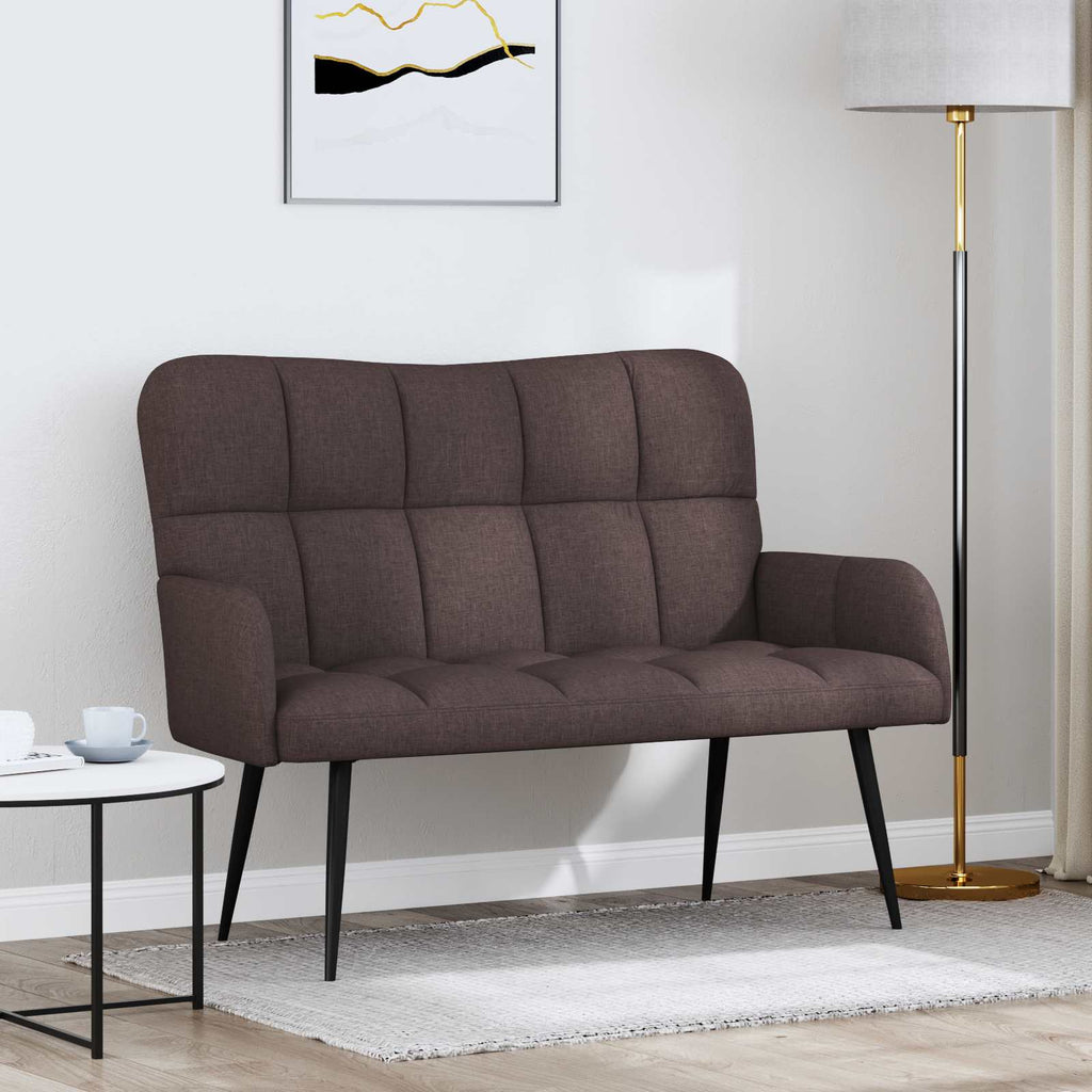 2-Sitzer Sofa Dunkelbraun 115 x 61 x 87 cm Stoff
