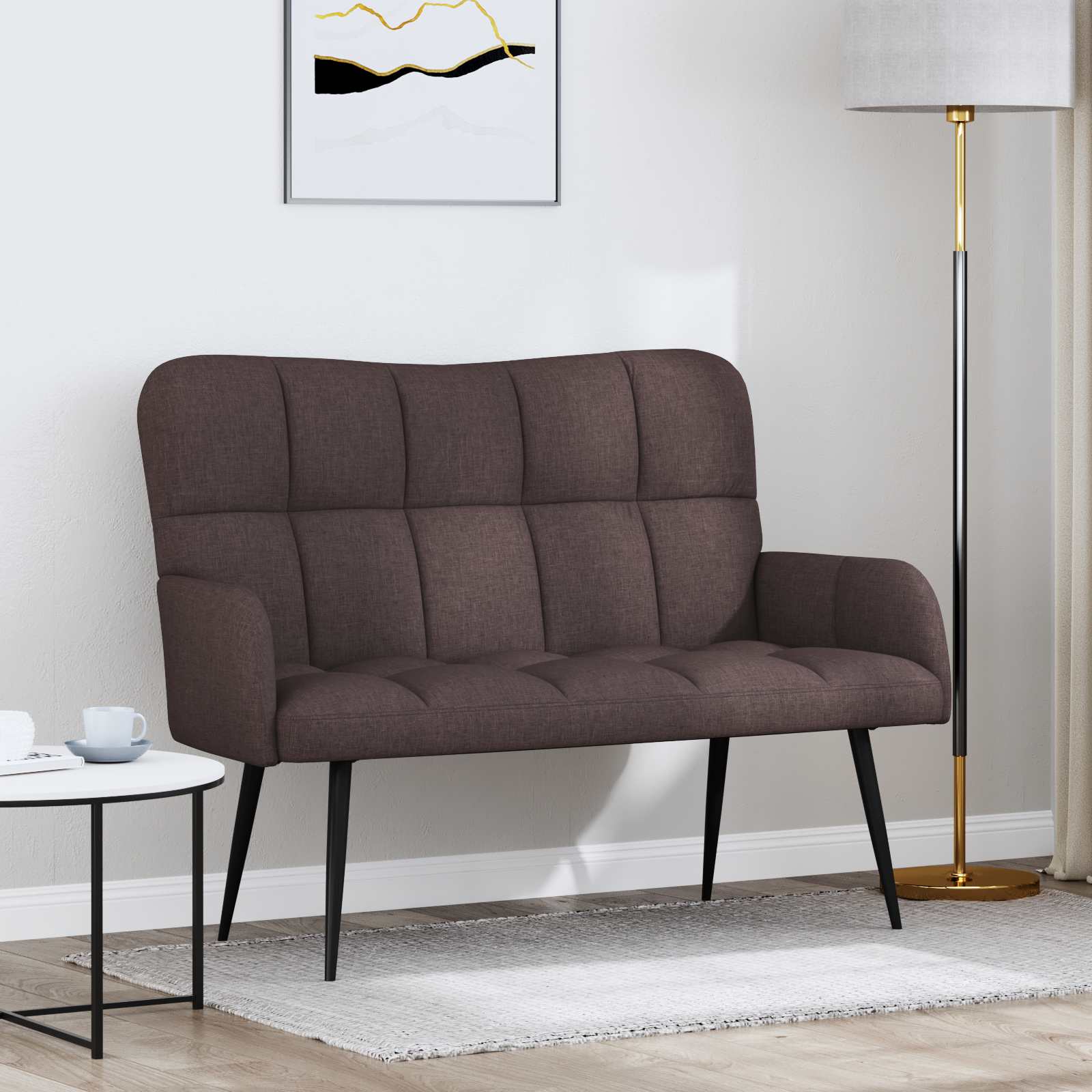 2-Sitzer Sofa Dunkelbraun 115 x 61 x 87 cm Stoff