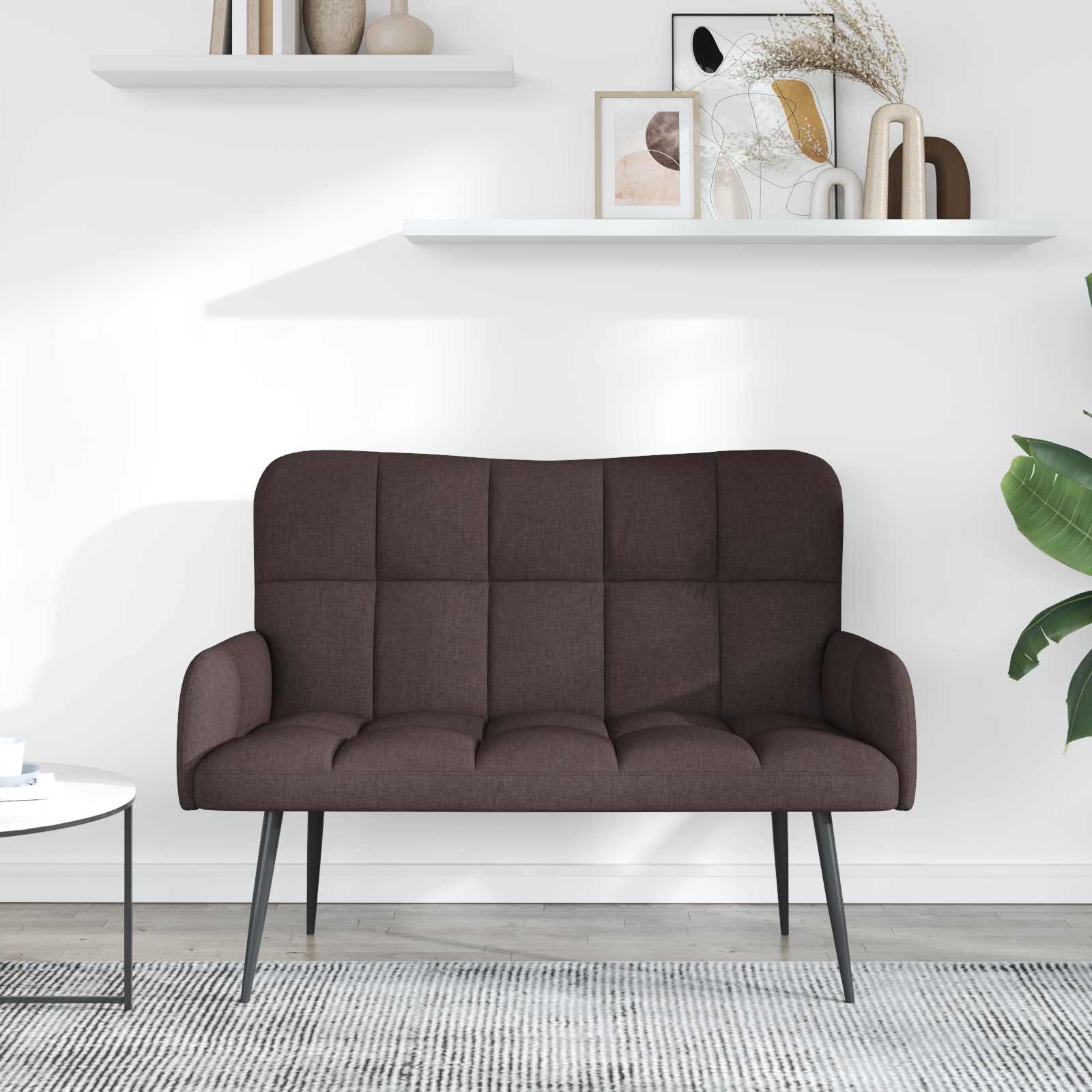 2-Sitzer Sofa Dunkelbraun 115 x 61 x 87 cm Stoff