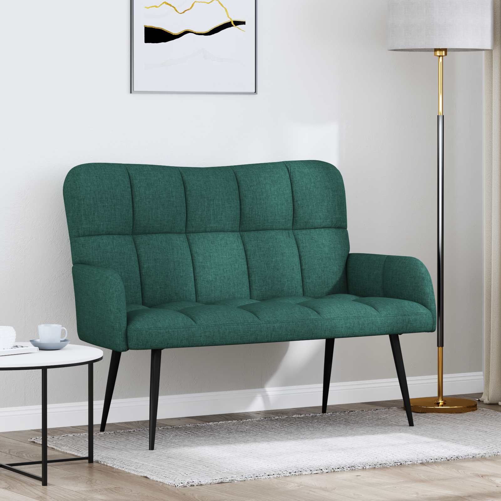 2-Sitzer Sofa Dunkelgrün 115 x 61 x 87 cm Stoff