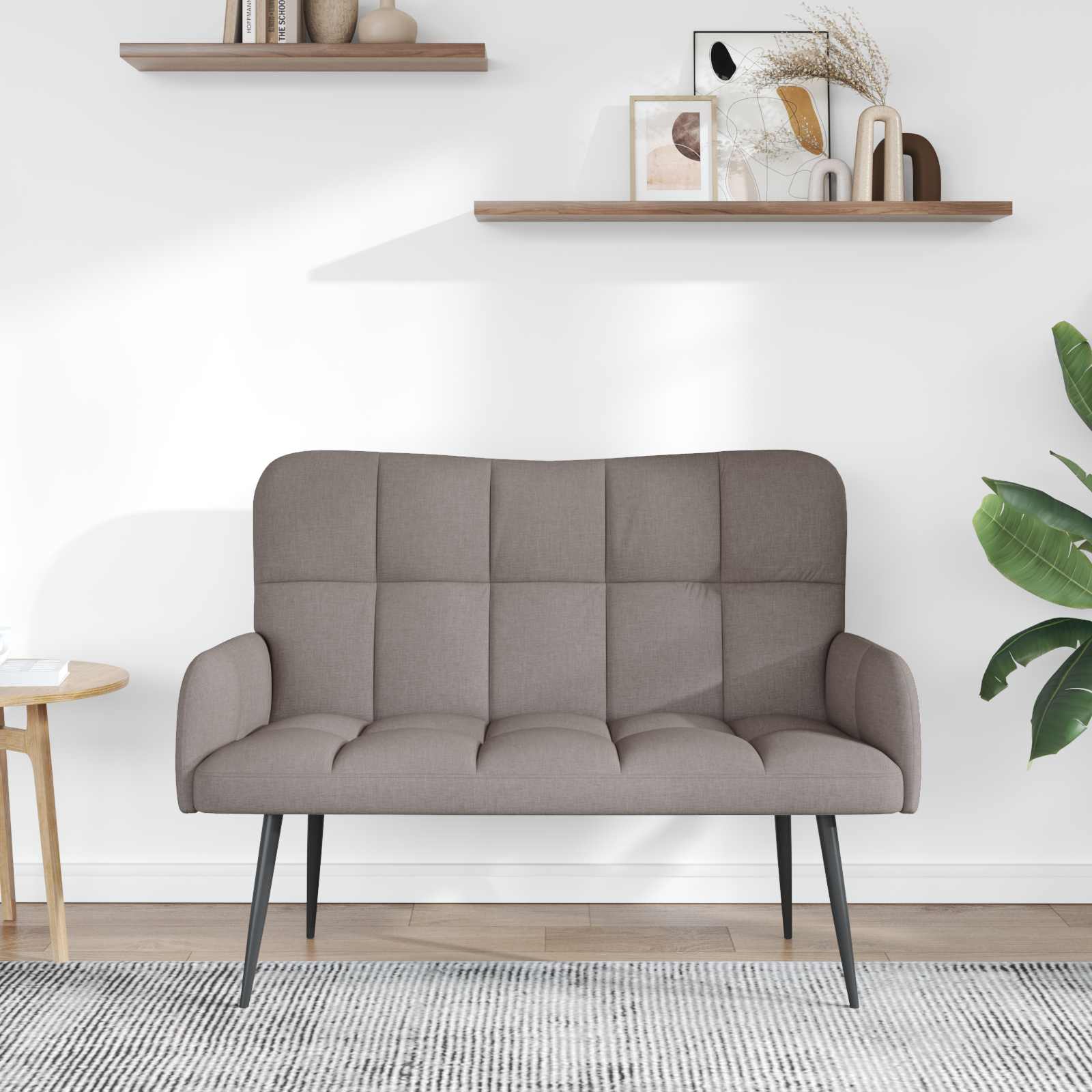 2-Sitzer Sofa Taupe 115 x 61 x 87 cm Stoff