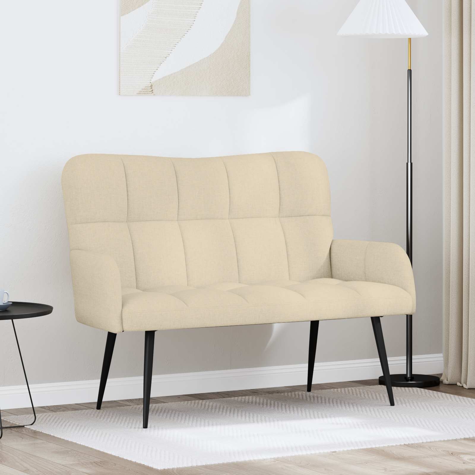 2-Sitzer Sofa Creme 115 x 61 x 87 cm Stoff