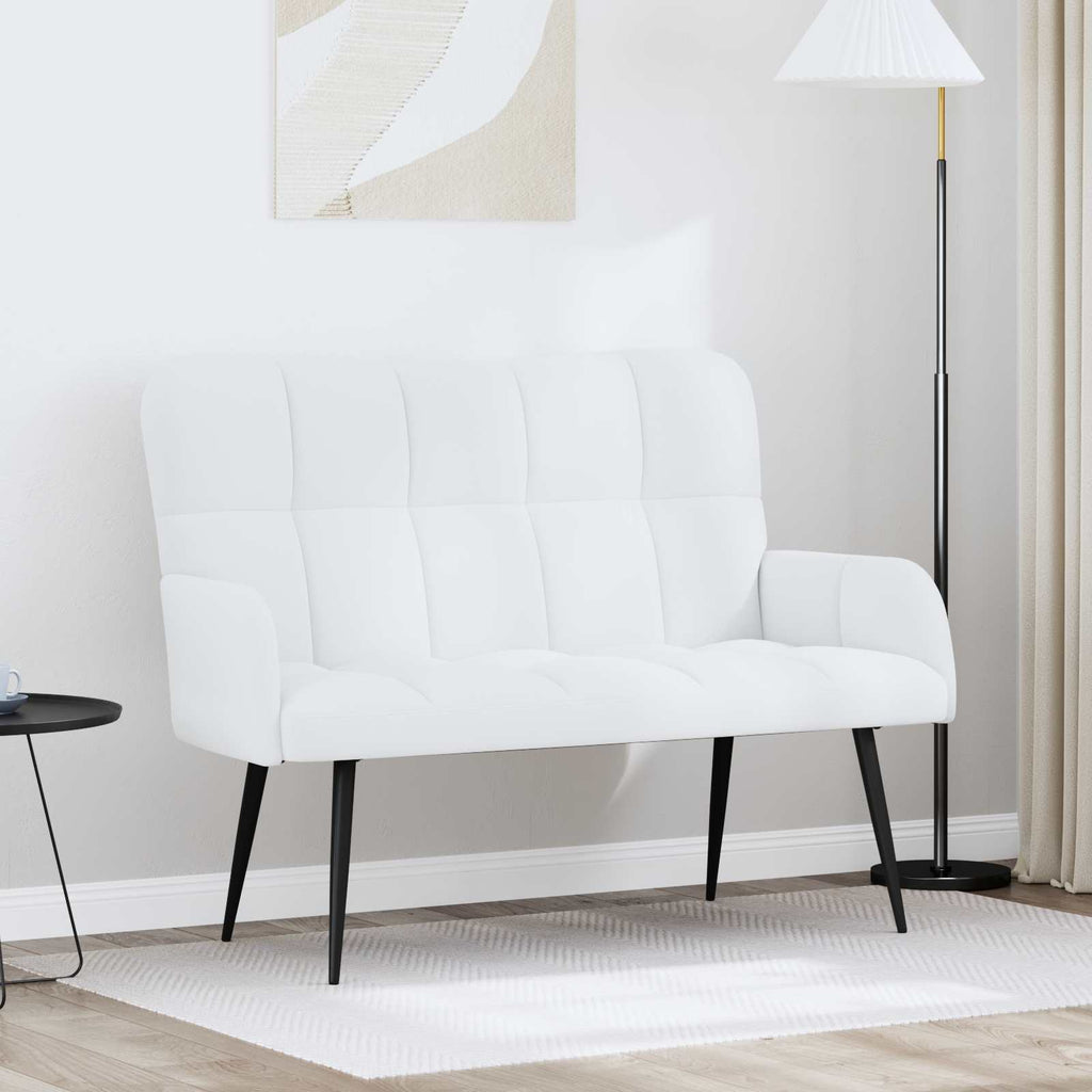 2-Sitzer Sofa Weiß 115 x 61 x 87 cm Stoff