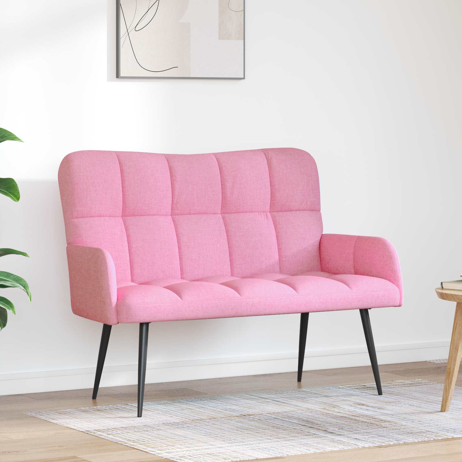 2-Sitzer Sofa Rosa 115 x 61 x 87 cm Stoff