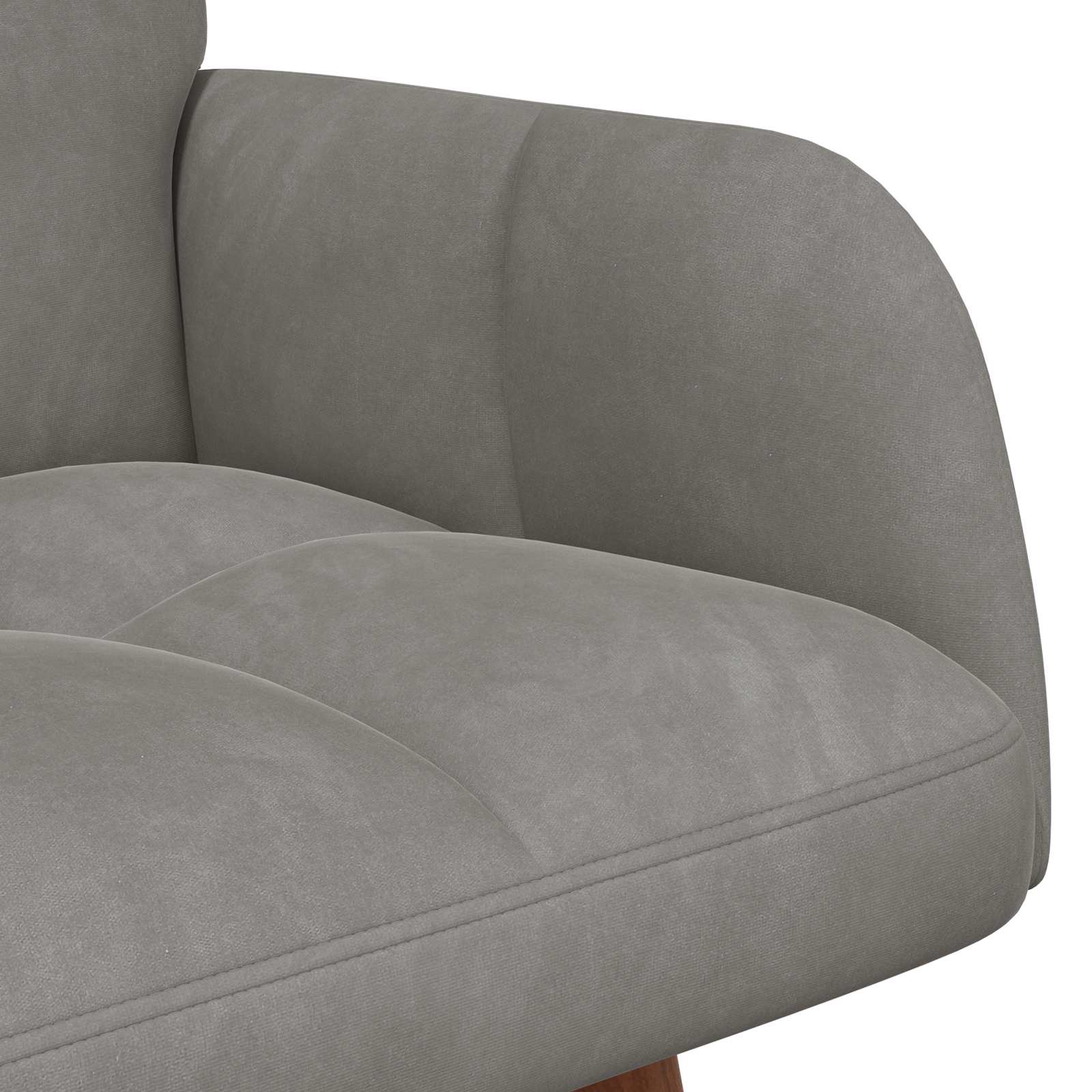 2-Sitzer Sofa Hellgrau 115 x 61 x 87 cm Samt (V)
