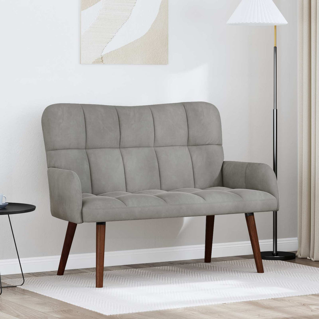 2-Sitzer Sofa Hellgrau 115 x 61 x 87 cm Samt (V)