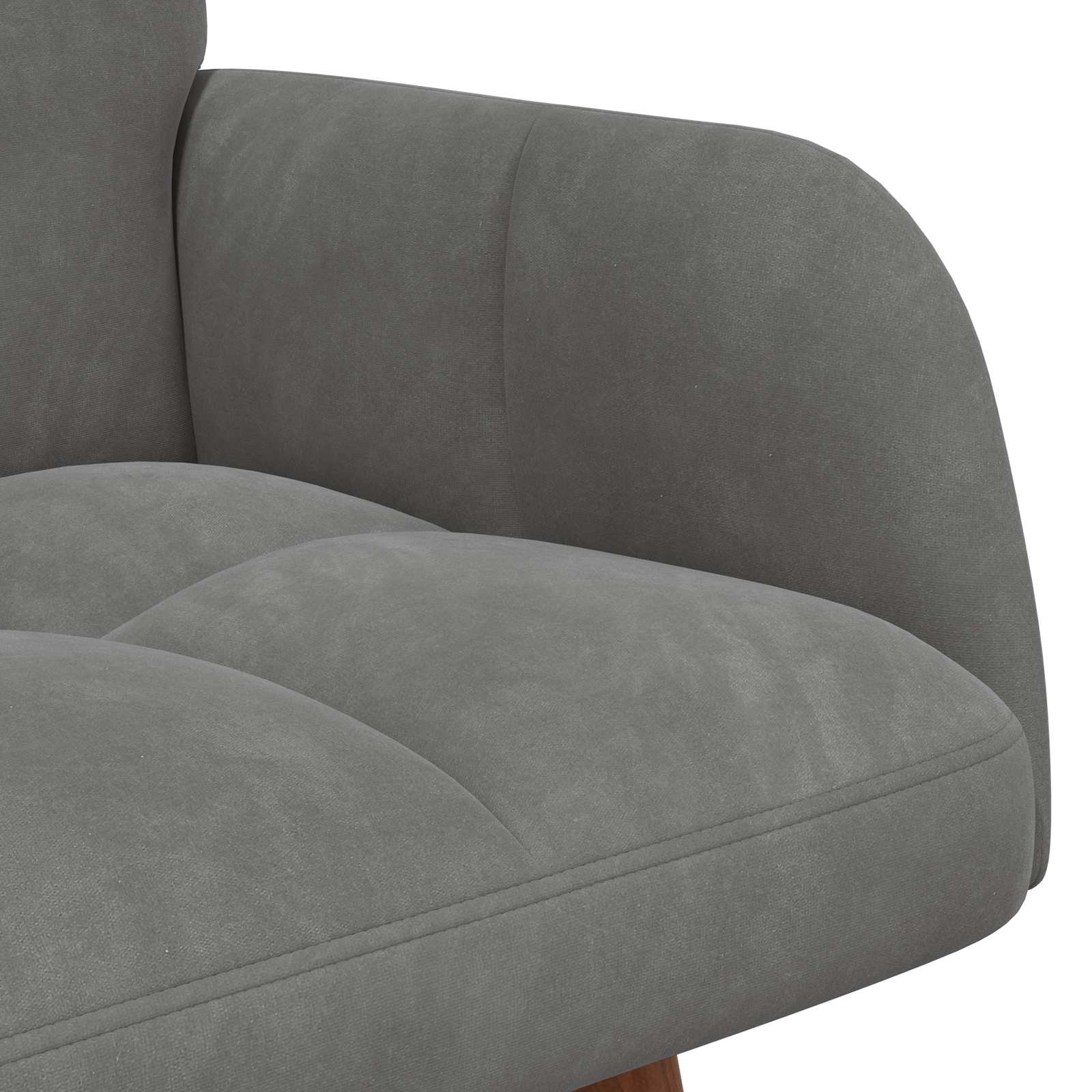 2-Sitzer Sofa Dunkelgrau 115 x 61 x 87 cm Samt (V)