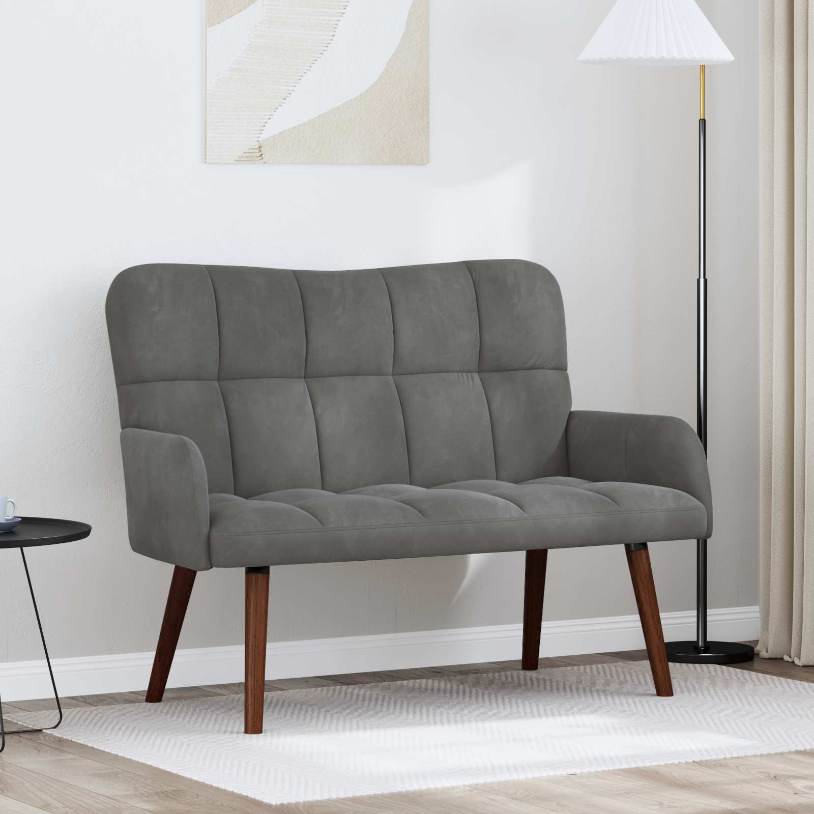 2-Sitzer Sofa Dunkelgrau 115 x 61 x 87 cm Samt (V)