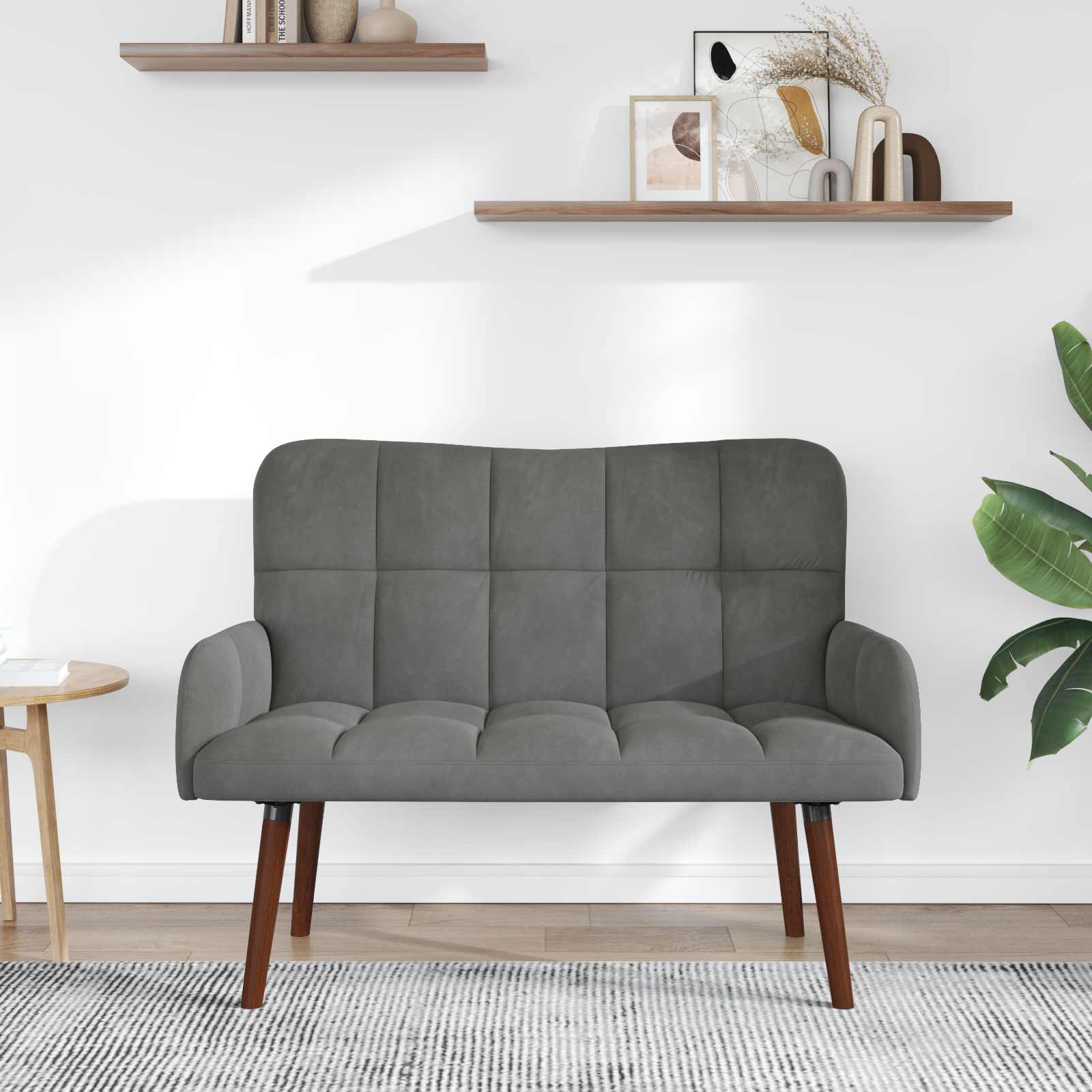 2-Sitzer Sofa Dunkelgrau 115 x 61 x 87 cm Samt (V)