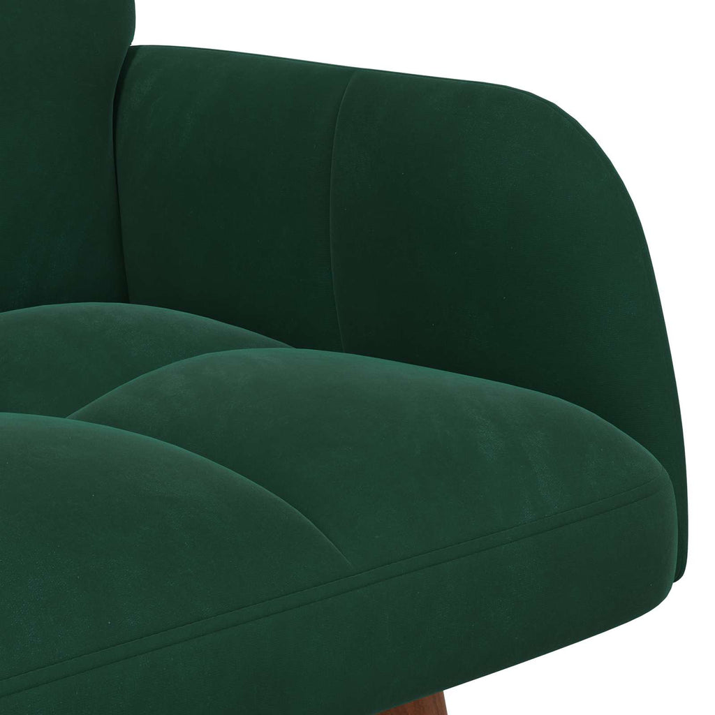 2-Sitzer Sofa Dunkelgrün 115 x 61 x 87 cm Samt (V)