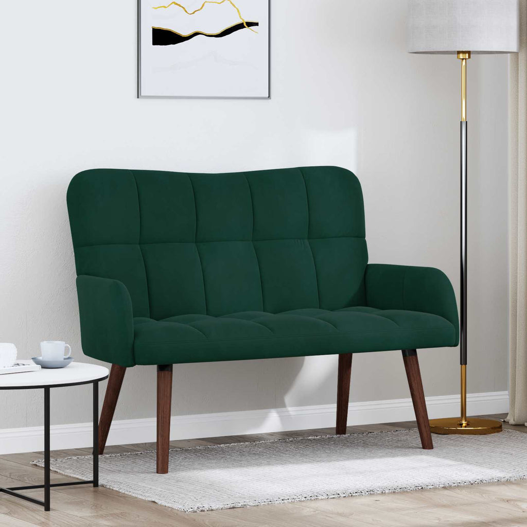 2-Sitzer Sofa Dunkelgrün 115 x 61 x 87 cm Samt (V)