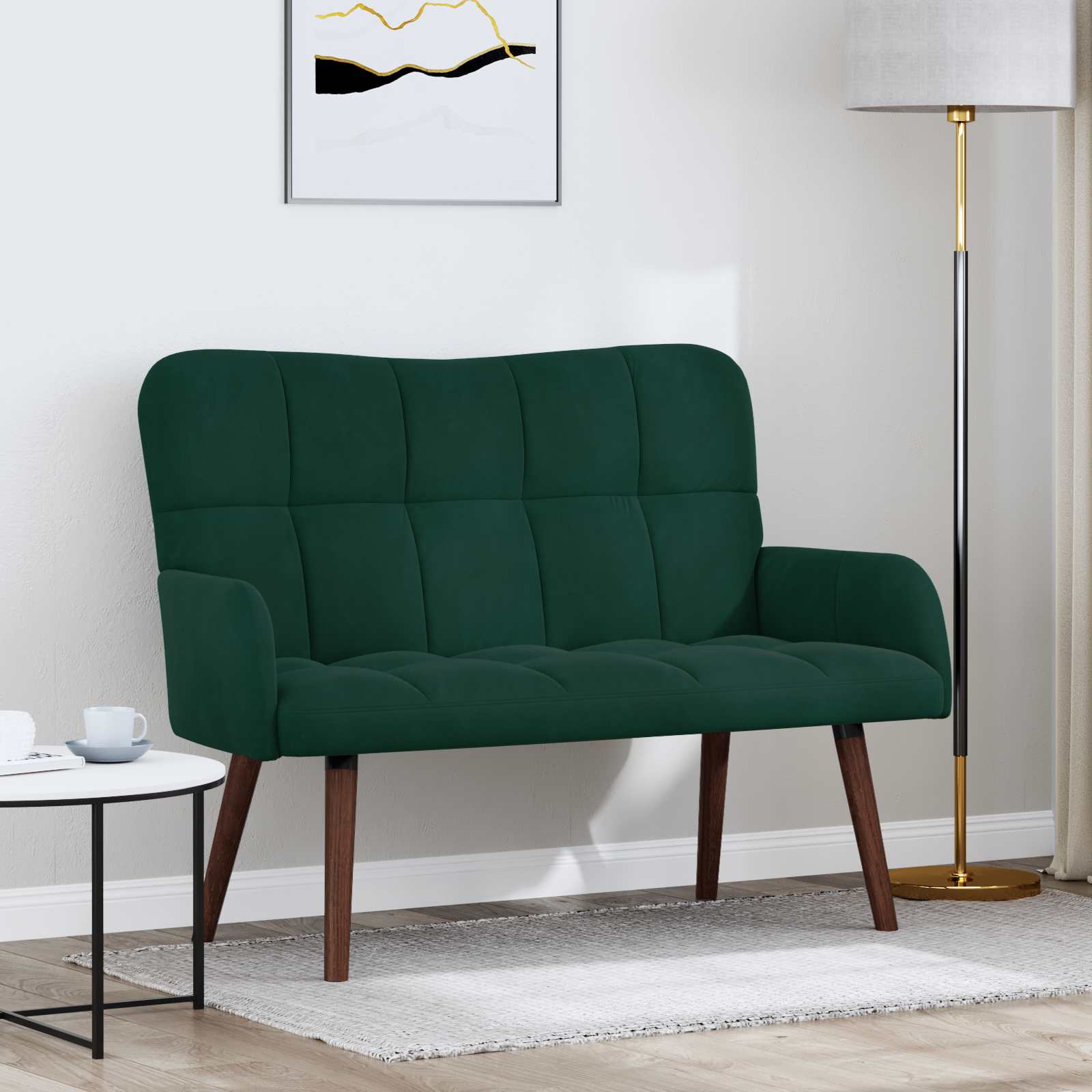2-Sitzer Sofa Dunkelgrün 115 x 61 x 87 cm Samt (V)