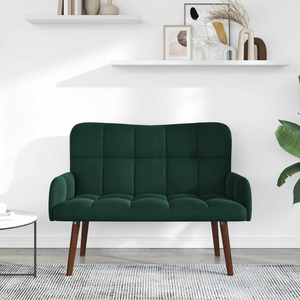 2-Sitzer Sofa Dunkelgrün 115 x 61 x 87 cm Samt (V)