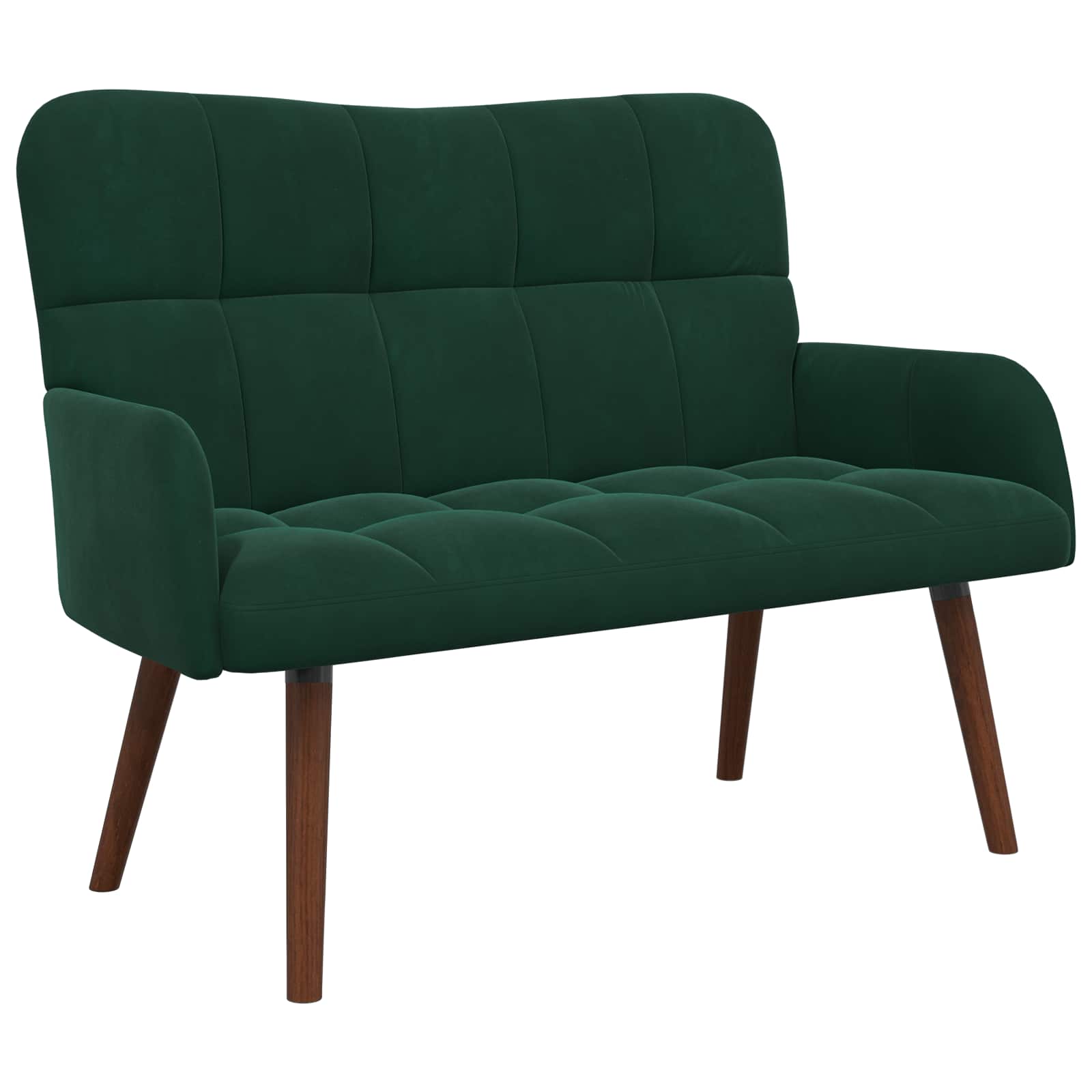 2-Sitzer Sofa Dunkelgrün 115 x 61 x 87 cm Samt (V)