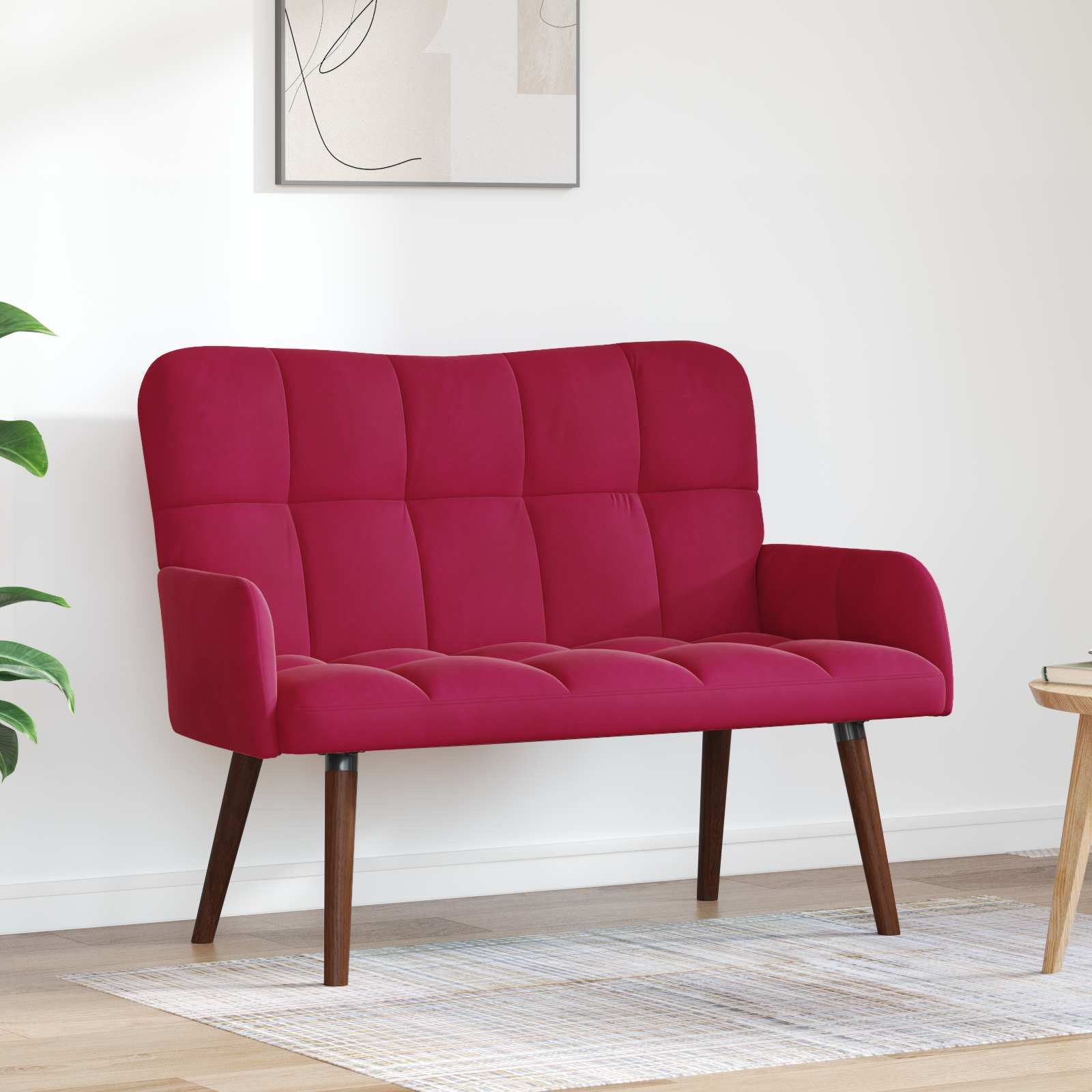 2-Sitzer Sofa Weinrot 115 x 61 x 87 cm Samt (V)