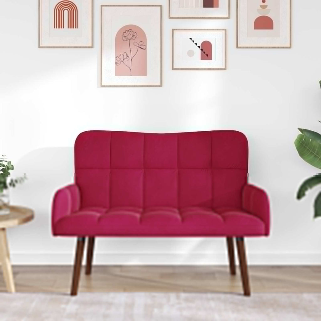 2-Sitzer Sofa Weinrot 115 x 61 x 87 cm Samt (V)