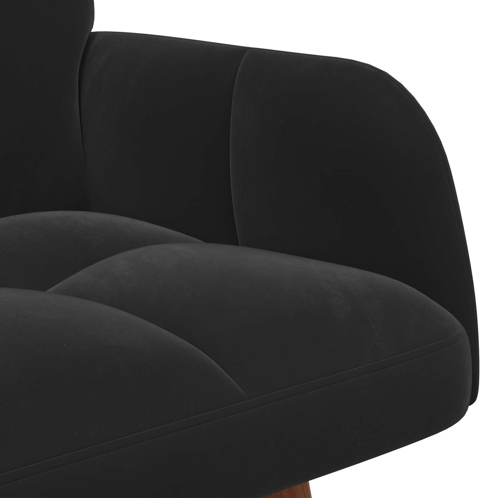 2-Sitzer Sofa Schwarz 115 x 61 x 87 cm Samt (V)
