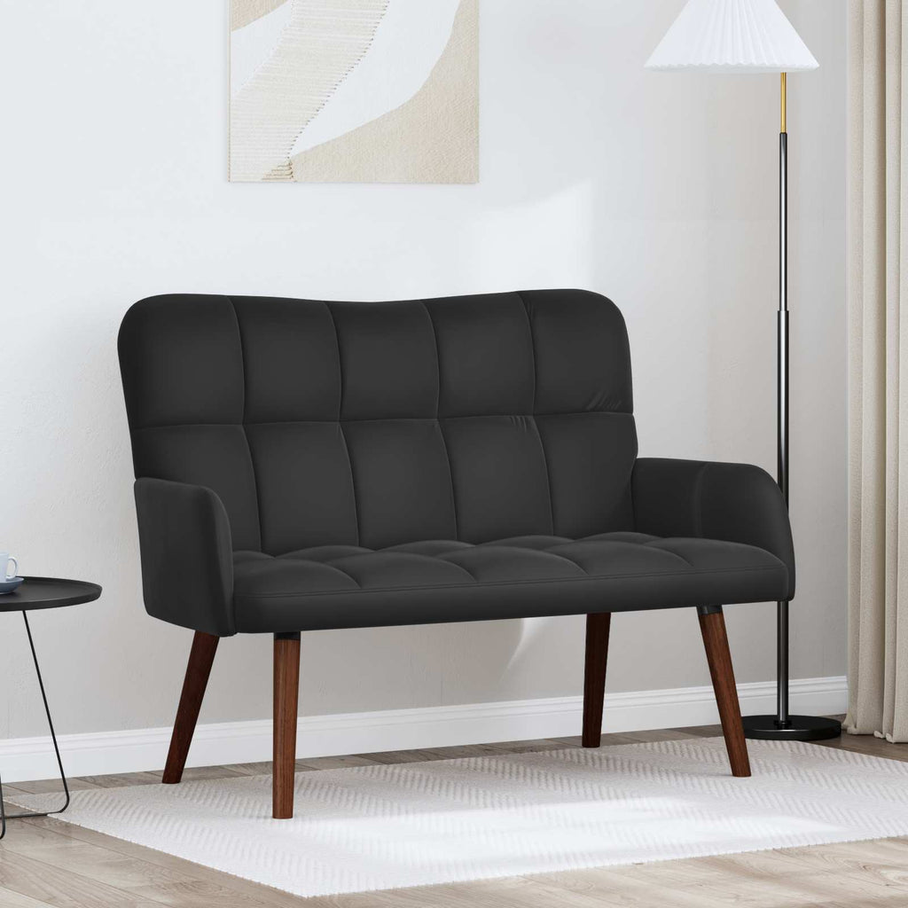 2-Sitzer Sofa Schwarz 115 x 61 x 87 cm Samt (V)