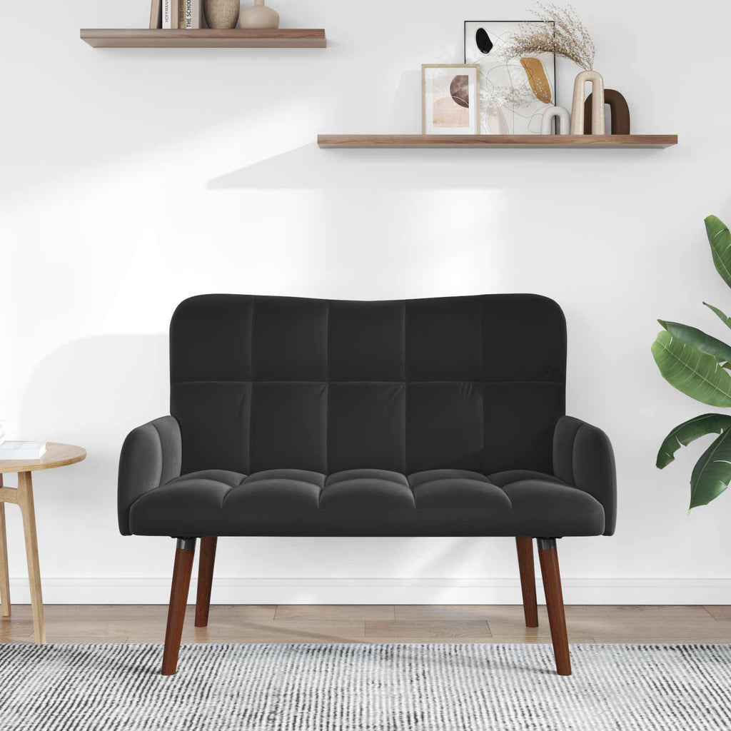 2-Sitzer Sofa Schwarz 115 x 61 x 87 cm Samt (V)