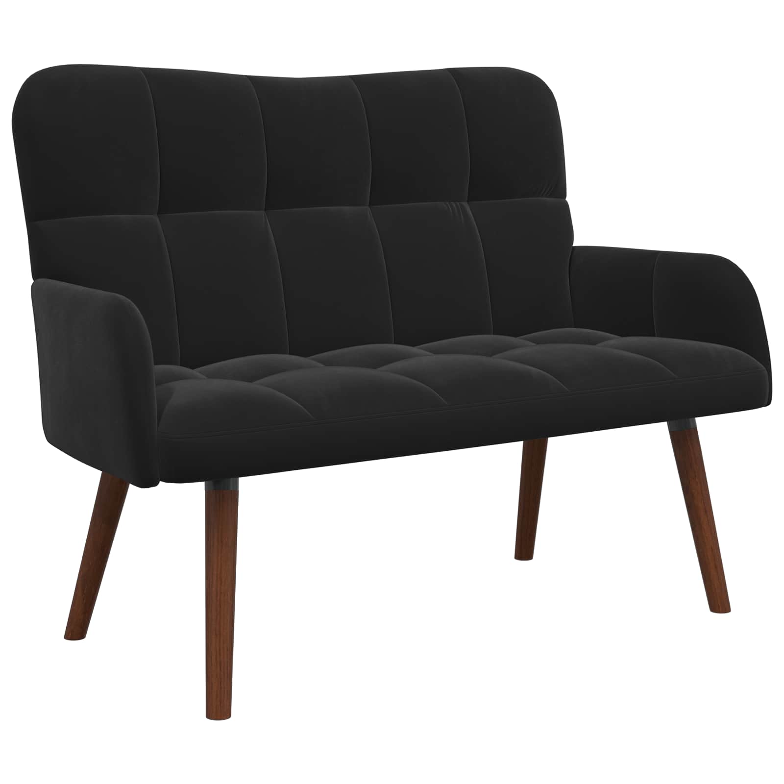 2-Sitzer Sofa Schwarz 115 x 61 x 87 cm Samt (V)