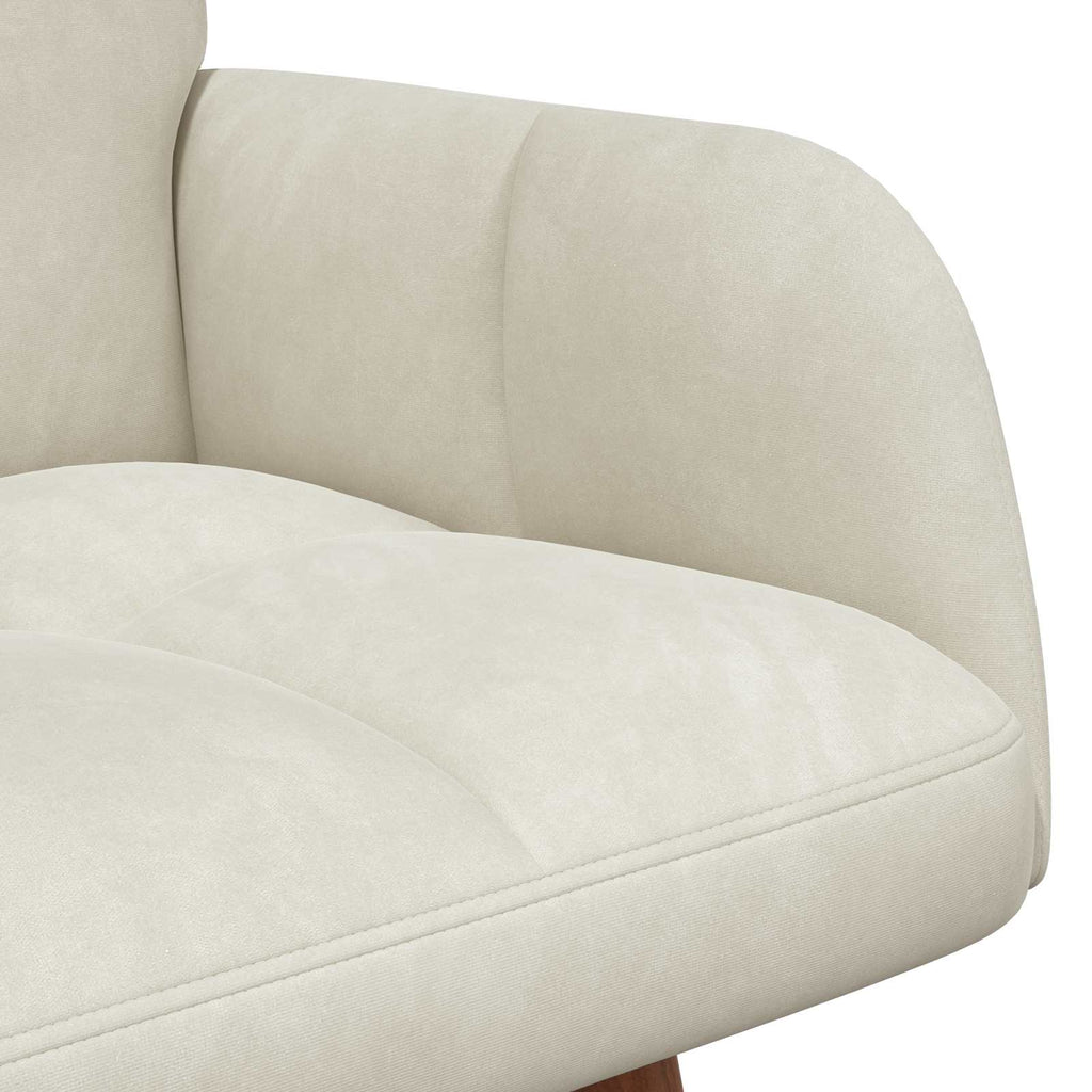 2-Sitzer Sofa Creme 115 x 61 x 87 cm Samt (V)