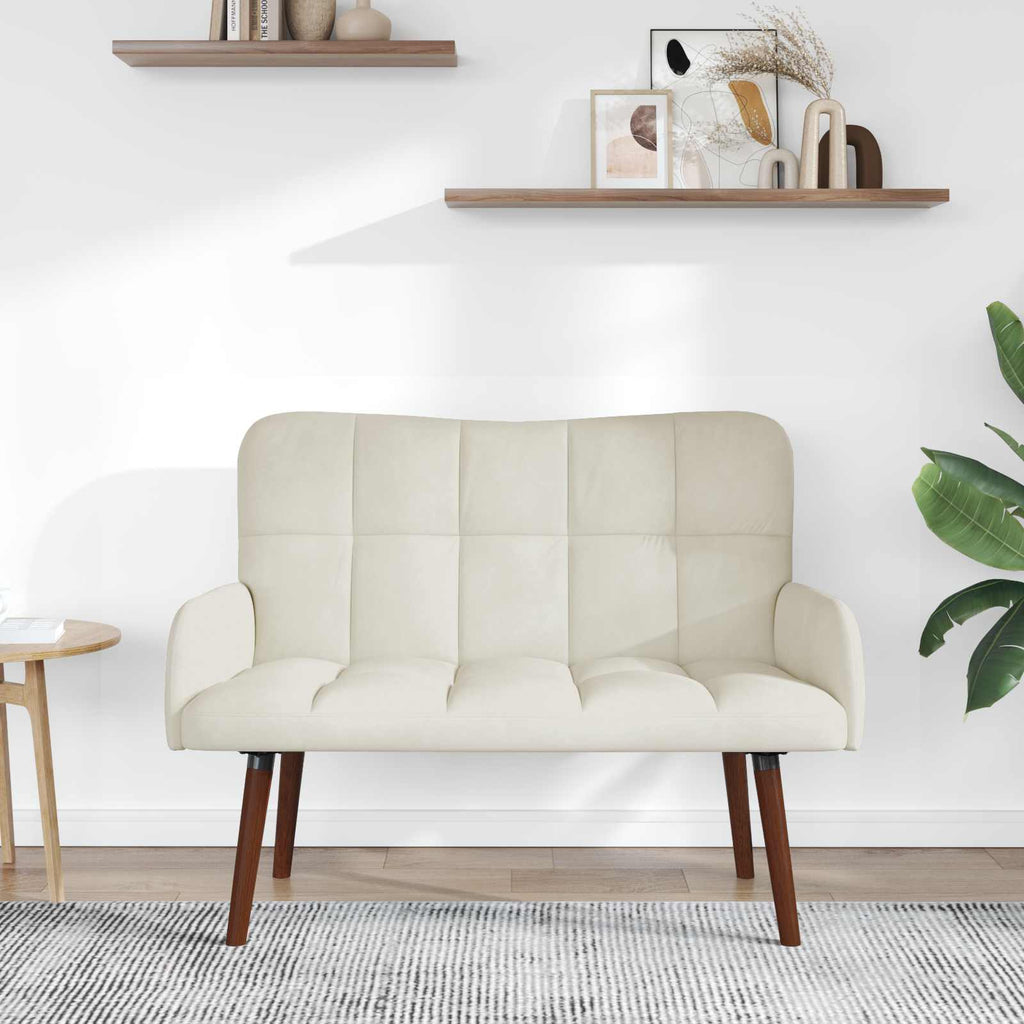 2-Sitzer Sofa Creme 115 x 61 x 87 cm Samt (V)
