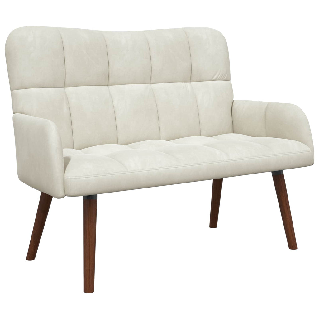 2-Sitzer Sofa Creme 115 x 61 x 87 cm Samt (V)