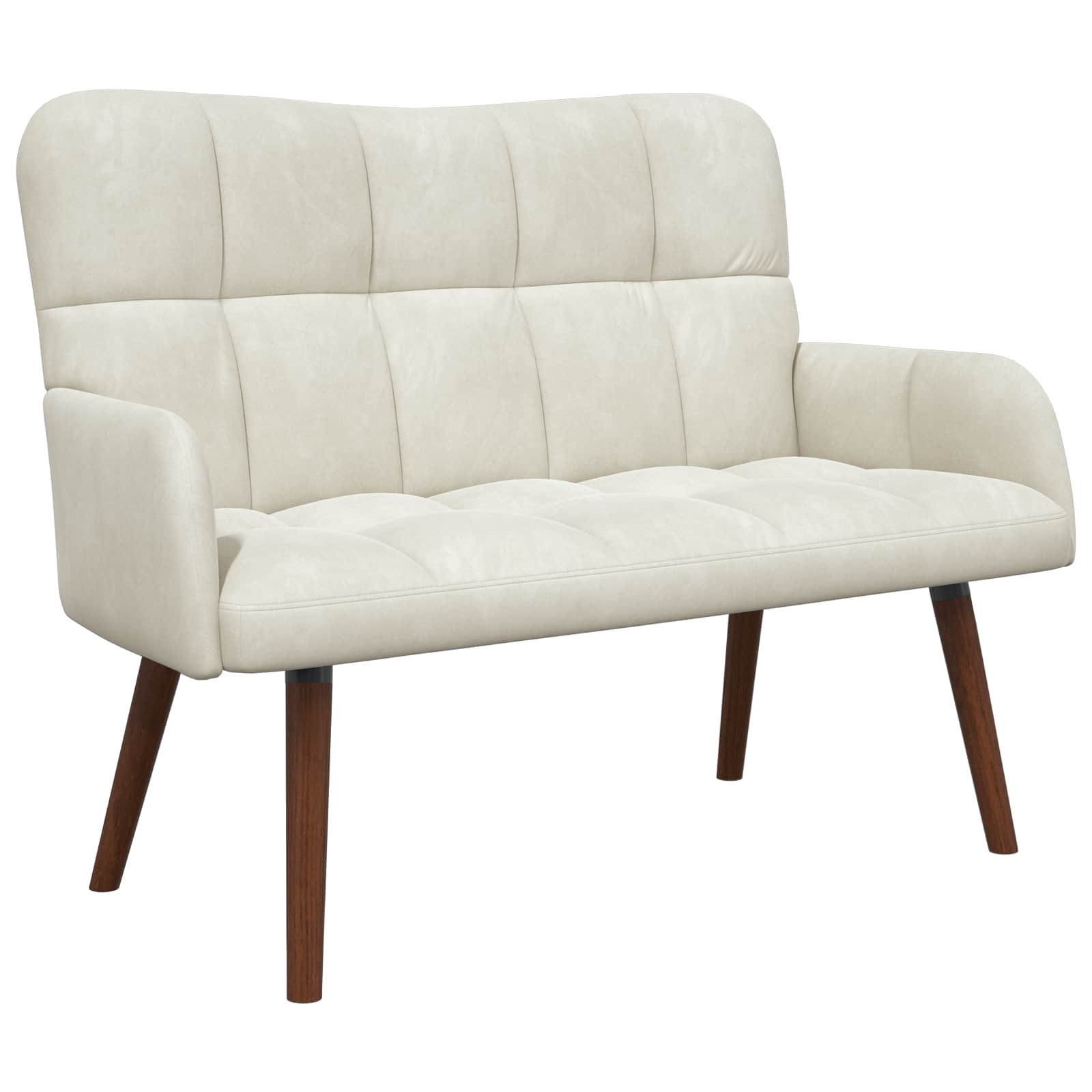 2-Sitzer Sofa Creme 115 x 61 x 87 cm Samt (V)
