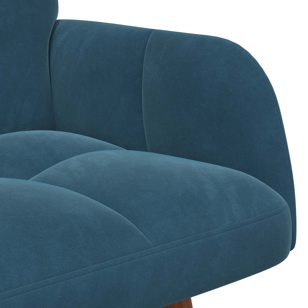 2-Sitzer Sofa Blau 115 x 61 x 87 cm Samt (V)