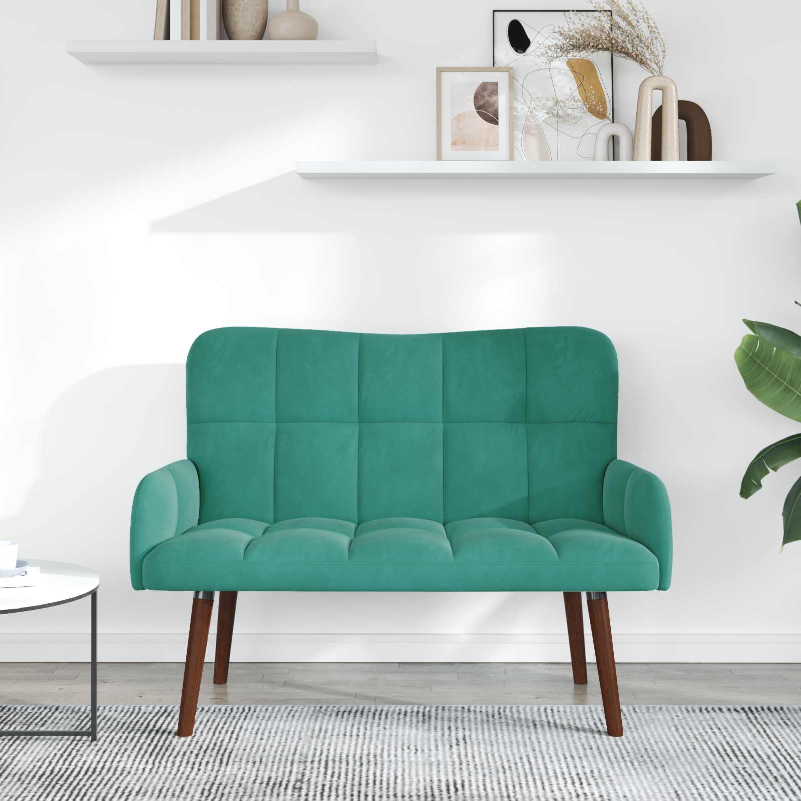 2-Sitzer Sofa Türkis 115 x 61 x 87 cm Samt (V)
