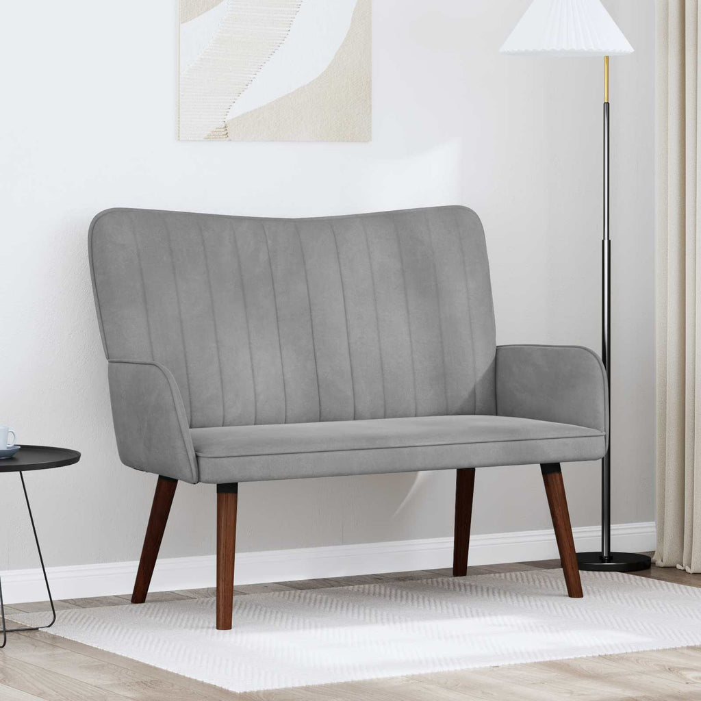 2-Sitzer Sofa Hellgrau 115 x 61 x 87 cm Samt (V)