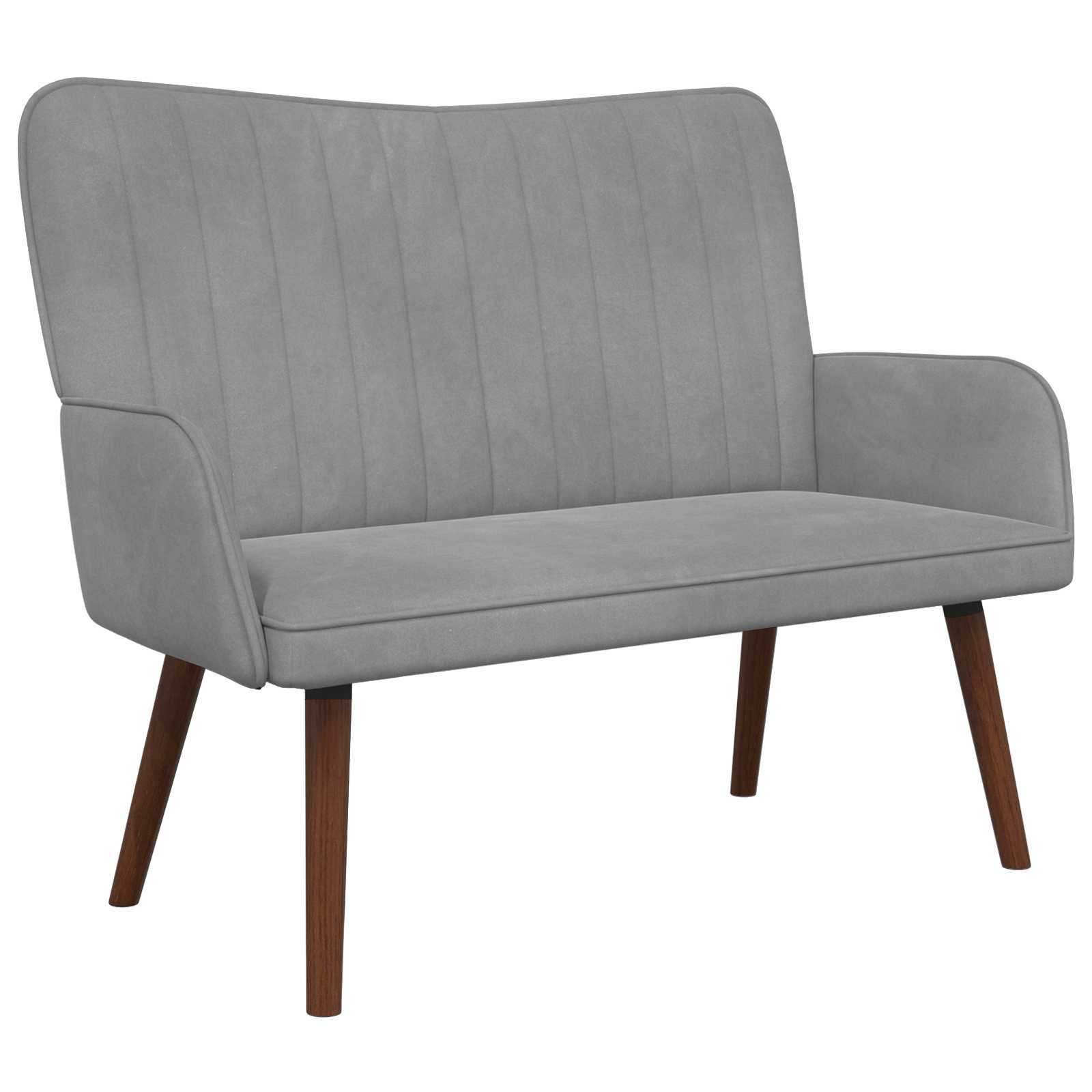 2-Sitzer Sofa Hellgrau 115 x 61 x 87 cm Samt (V)