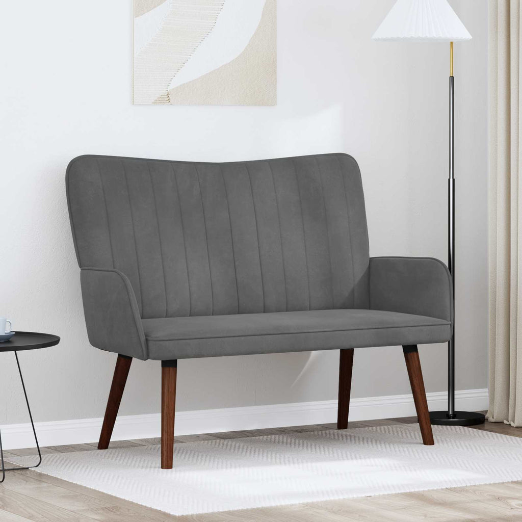 2-Sitzer Sofa Dunkelgrau 115 x 61 x 87 cm Samt (V)