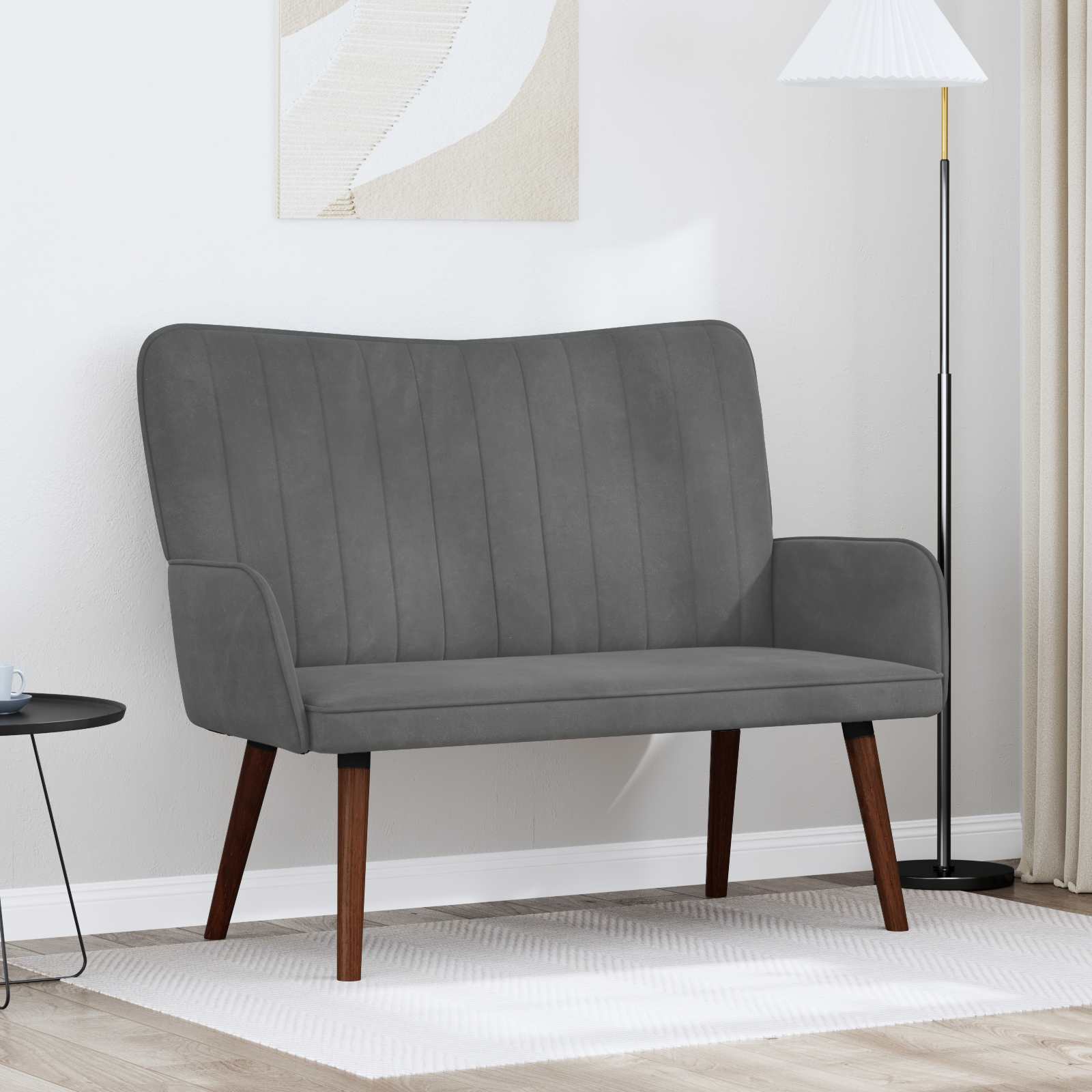 2-Sitzer Sofa Dunkelgrau 115 x 61 x 87 cm Samt (V)