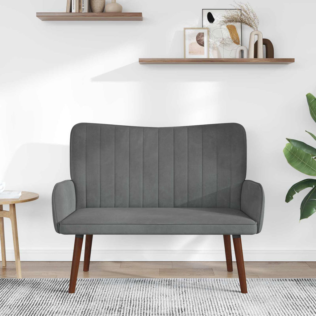 2-Sitzer Sofa Dunkelgrau 115 x 61 x 87 cm Samt (V)