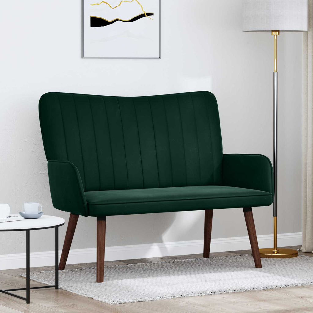 2-Sitzer Sofa Dunkelgrün 115 x 61 x 87 cm Samt (V)
