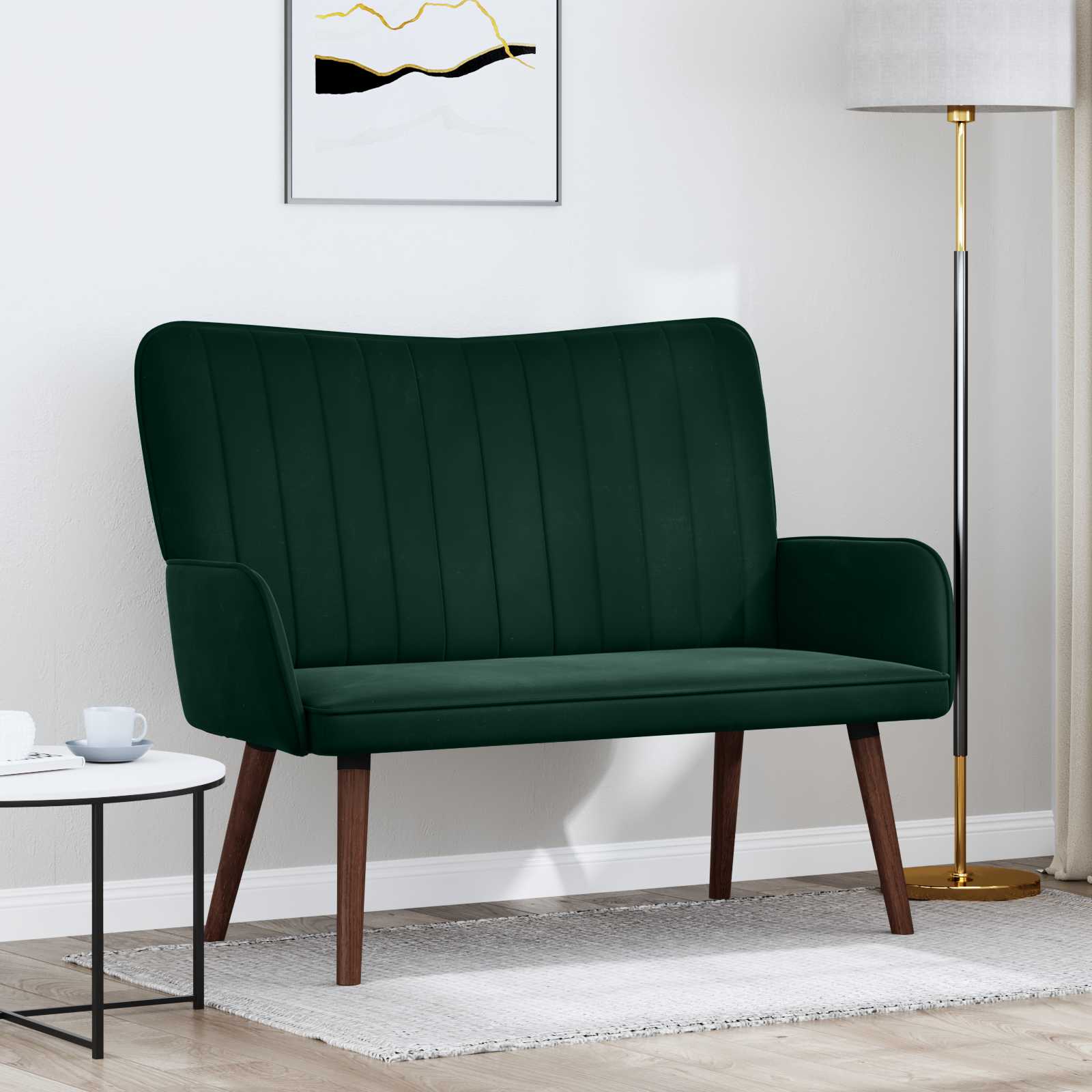 2-Sitzer Sofa Dunkelgrün 115 x 61 x 87 cm Samt (V)